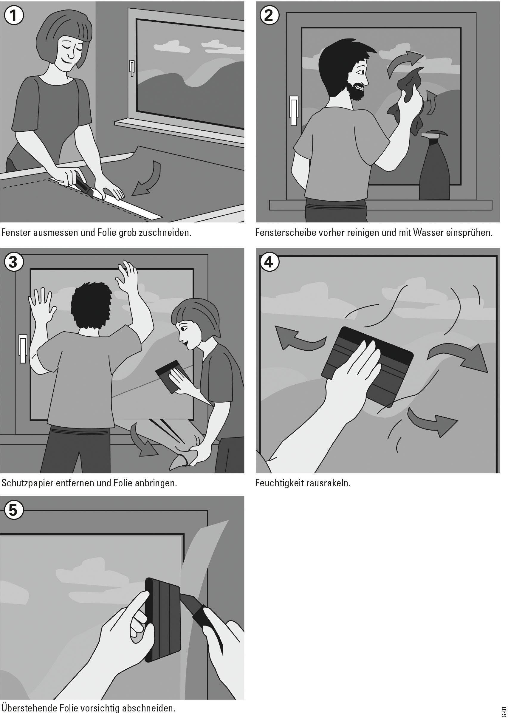 Thumbnail - GARDINIA Fensterfolie "Graphic 50" 1 Stk. halbtransparent statisch haftend 90% UV-Schutz