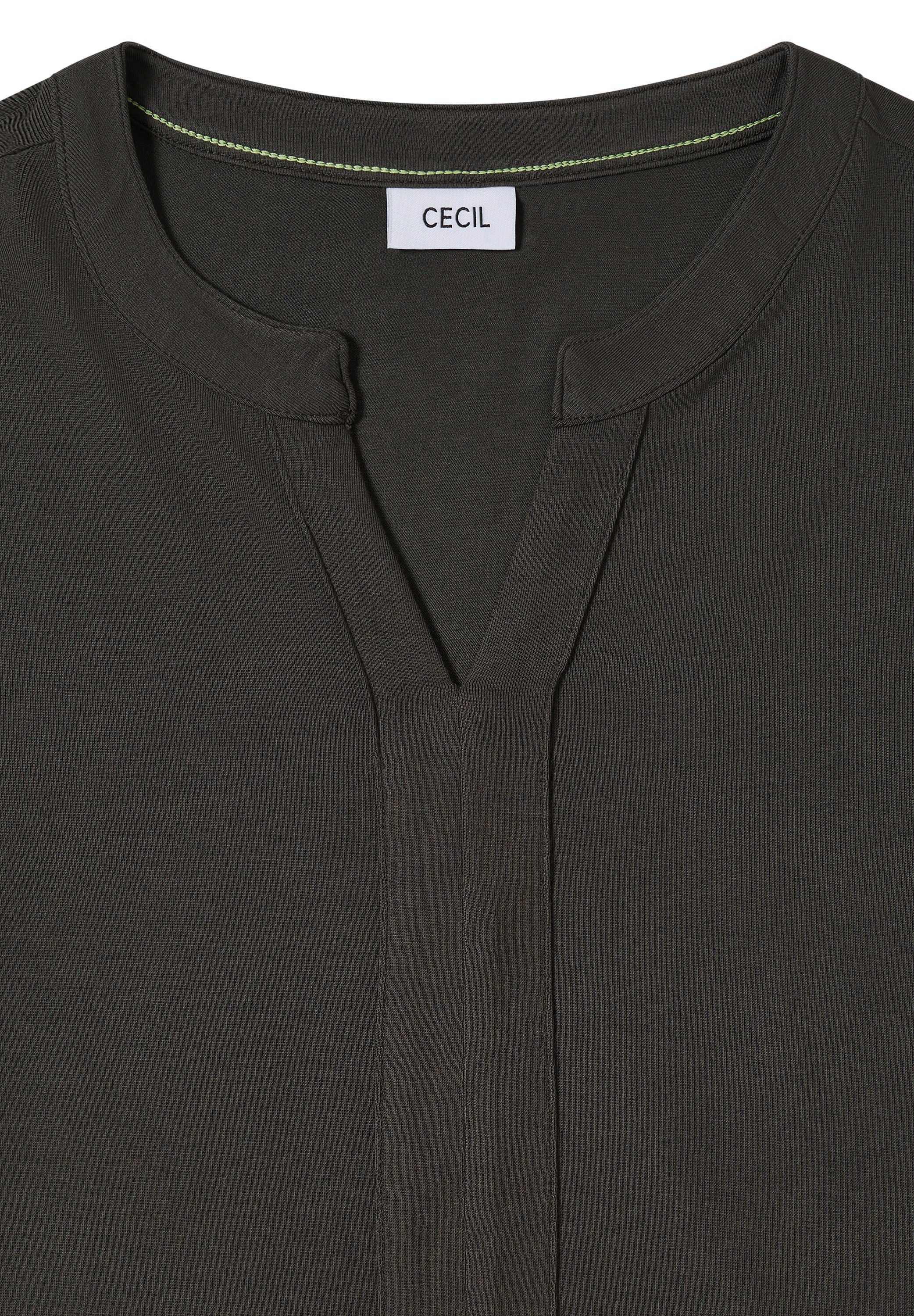 Cecil Blusenshirt feines Frontdetail, Splitneck, mit Elasthananteil