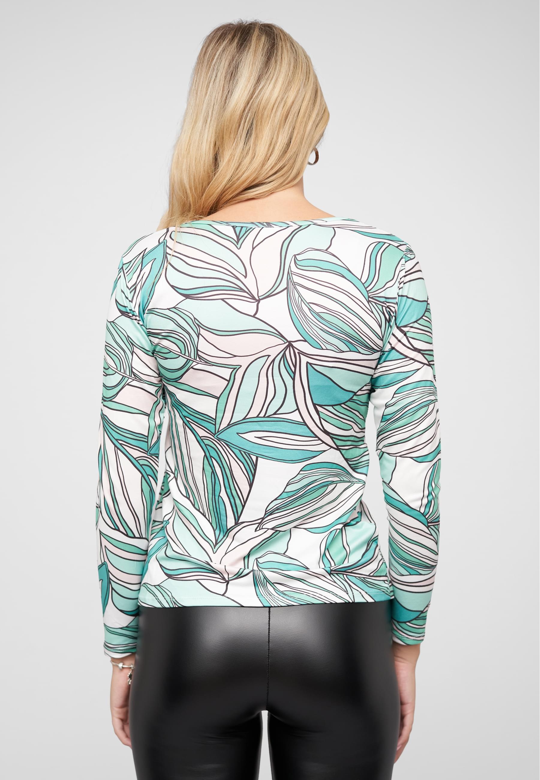 CLOUD 5IVE Longsleeve »CLOUD 5IVE Langarm Top mit Blätter Print«, (1 tlg.)