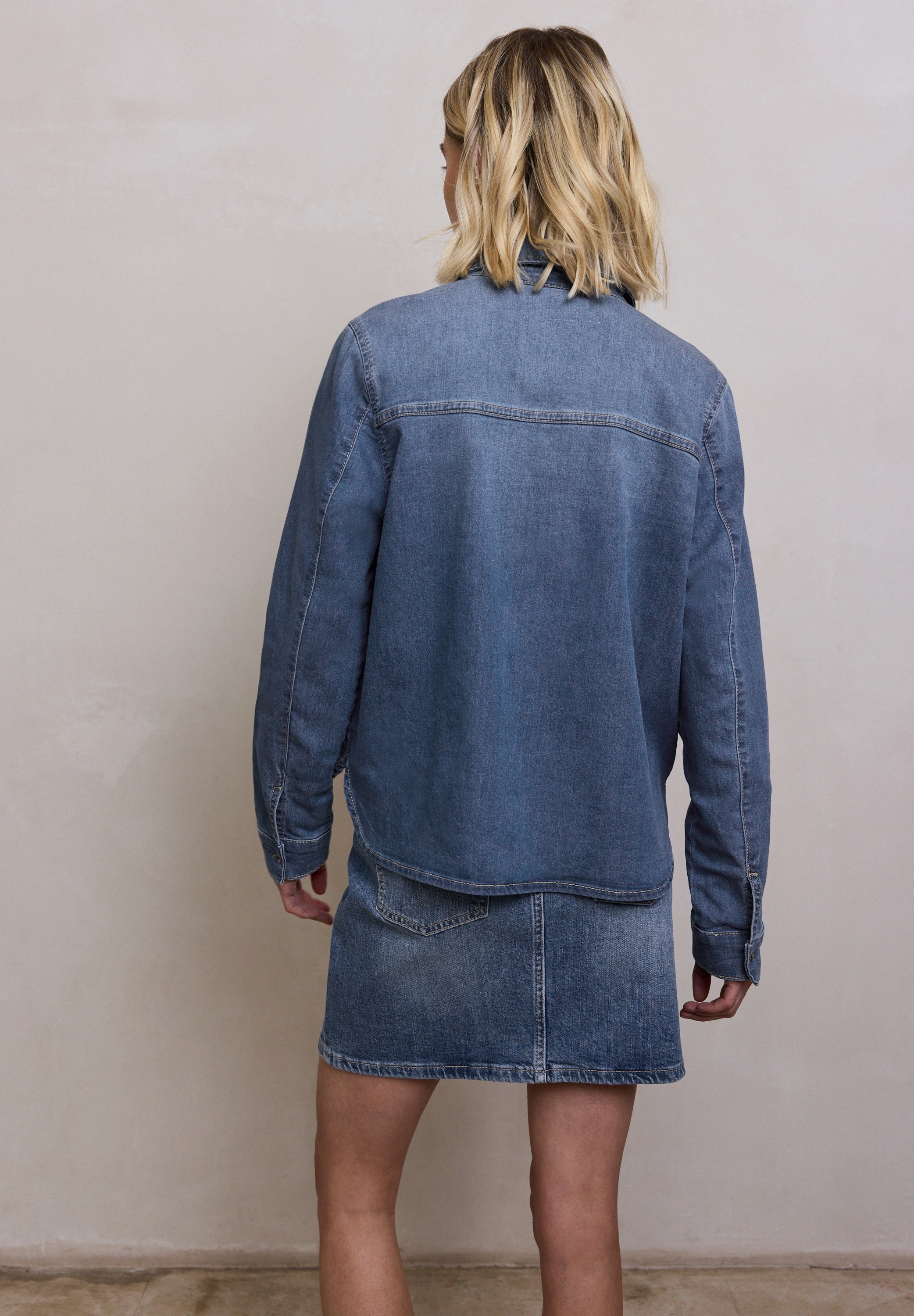 STREET ONE STUDIO Langarmbluse im Denim-Style
