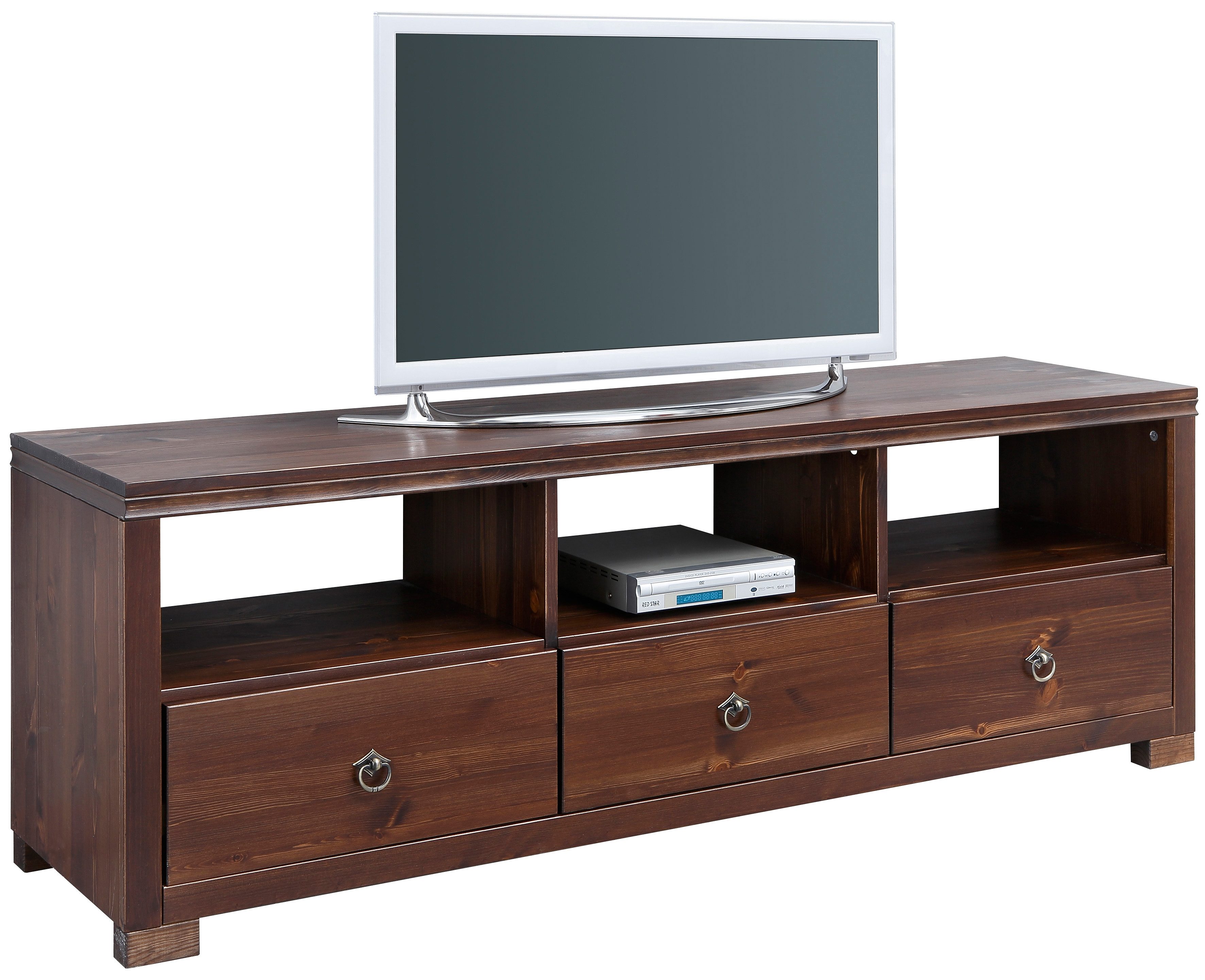 OTTO home TV-Board "Gotland" Breite 147 cm, mit Schubladen und offenen Fächern, Massivholz, FSC