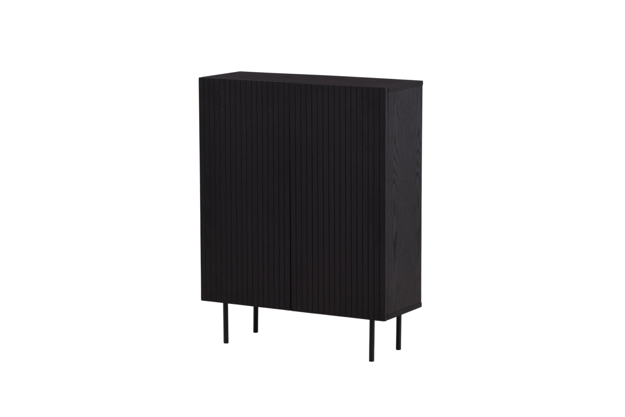 Venture Home Vorratsschrank »Björkön, Stauraumschrank, geriffelt, Höhe 103 cm« Hochschrank, MDF, geriffelte Fronten, Stahlbeine, skandinavisch