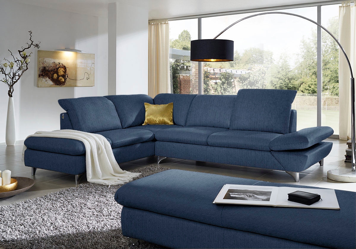 W.SCHILLIG Ecksofa "Taoo, elegant und zeitlos, bequem, L-Form, Breite 296cm" mit Sitziefenverstellung & Kopfteilverstellung
