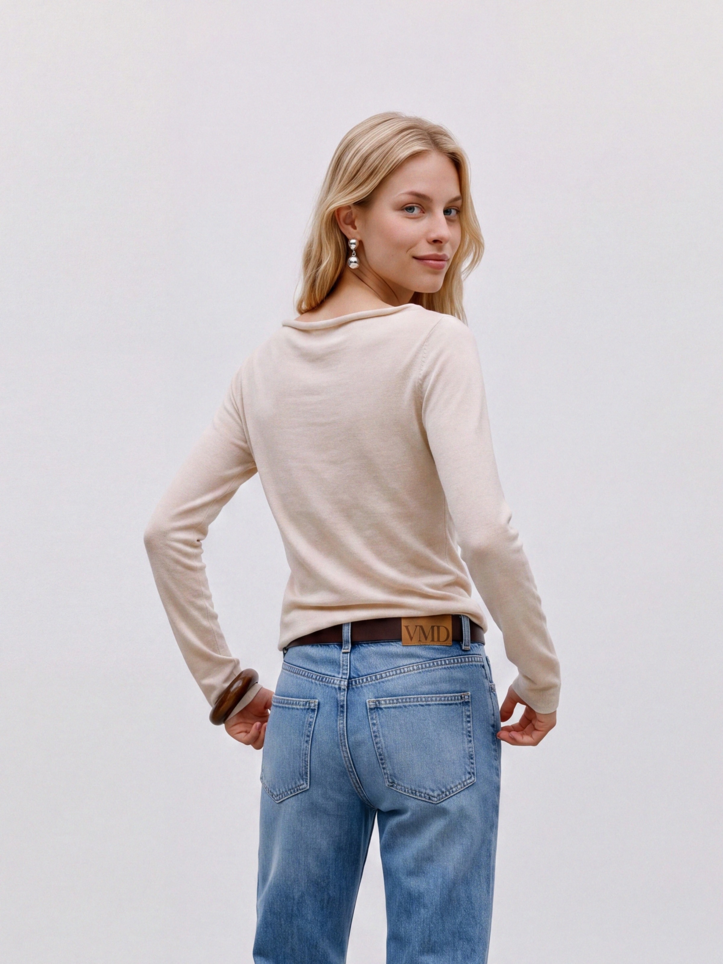 Vero Moda Strickpullover »VMSOFINE KNIT LS BOATNECK PULLOVER NOOS« Materialmix, regular fit