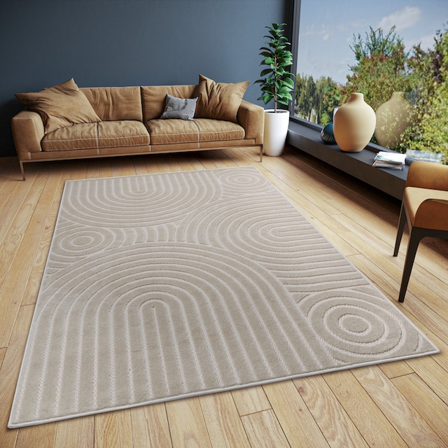 HANSE Home Teppich »Wave«, rechteckig, Flachgewebe, Modern, Geometrisch,  Boho-Style, 3D-Effekt, Wohnzimmer | BAUR