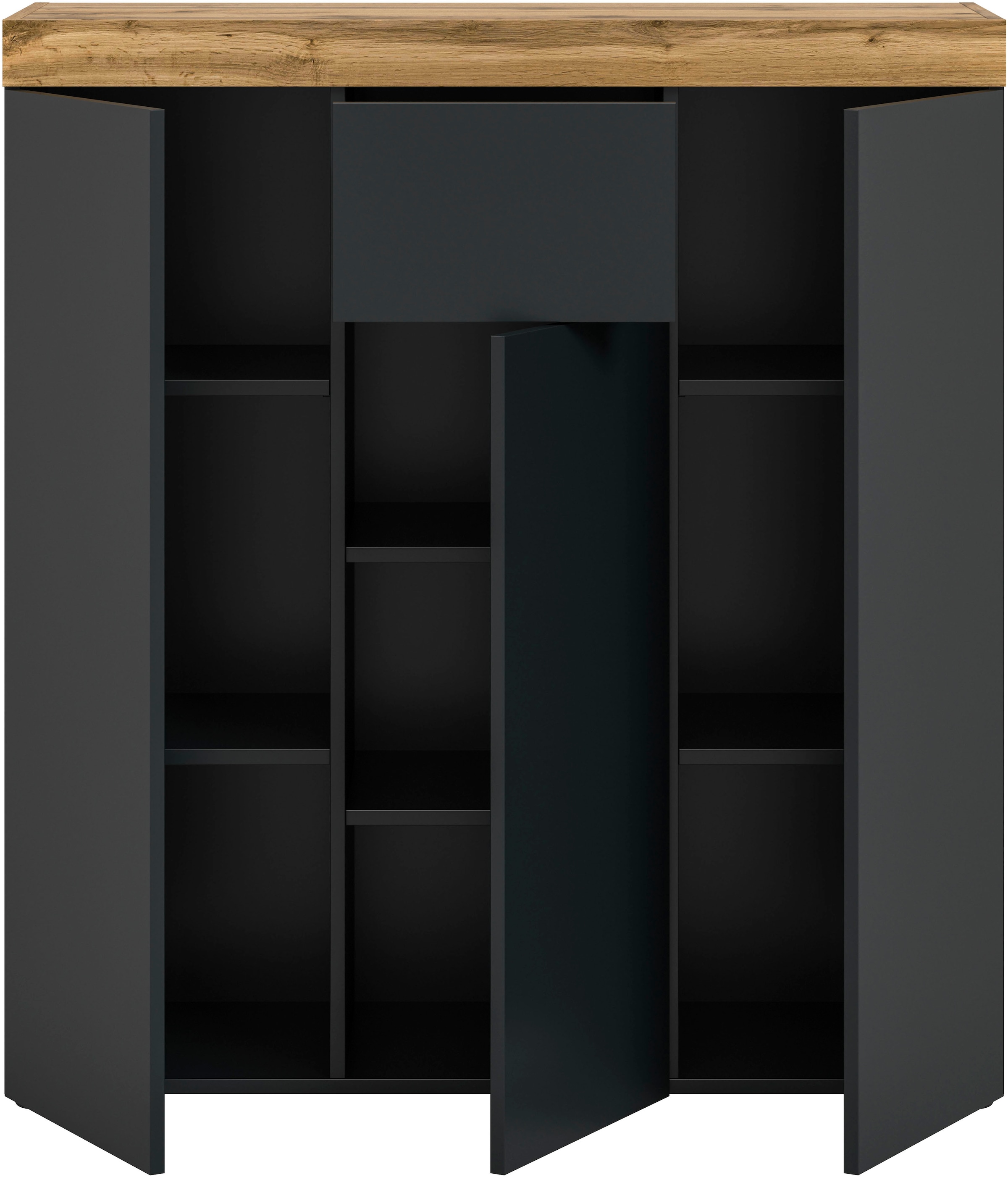 OTTO home Highboard »MAMBO, TOPSELLER!, Breite 105cm, 3 Türen, 1 Schubkasten, 9 Fächer« 1 Stk. tlg. Kommode, Sideboard, Wohnzimmer, Schlafzimmer
