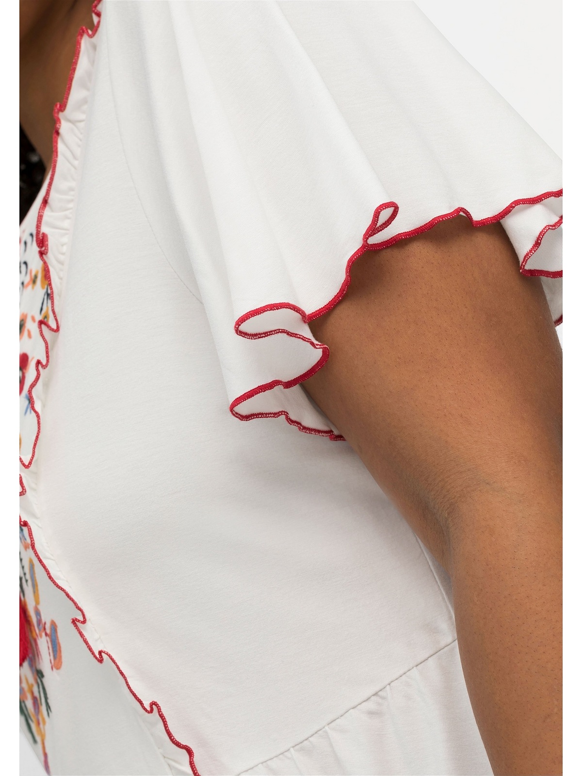 sheego by Joe Browns Blusenshirt »Große Größen«, mit Blumenstickerei und Flügelärmel