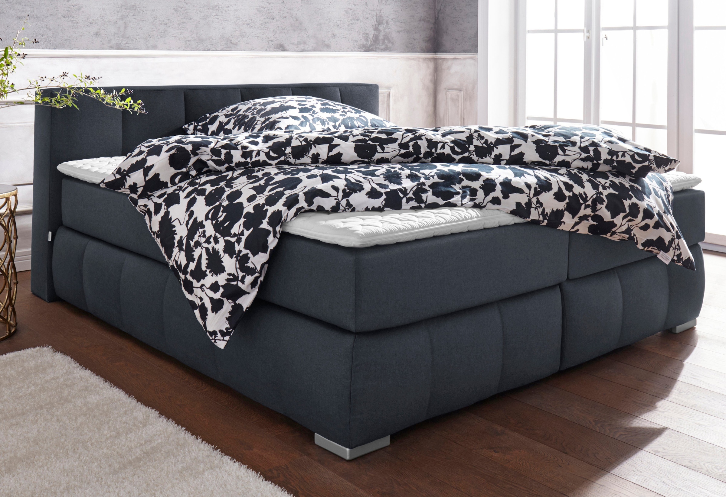 Home affaire Boxspringbett "Chelles" inkl. Topper, in XXL- Überlänge 220 cm günstig online kaufen