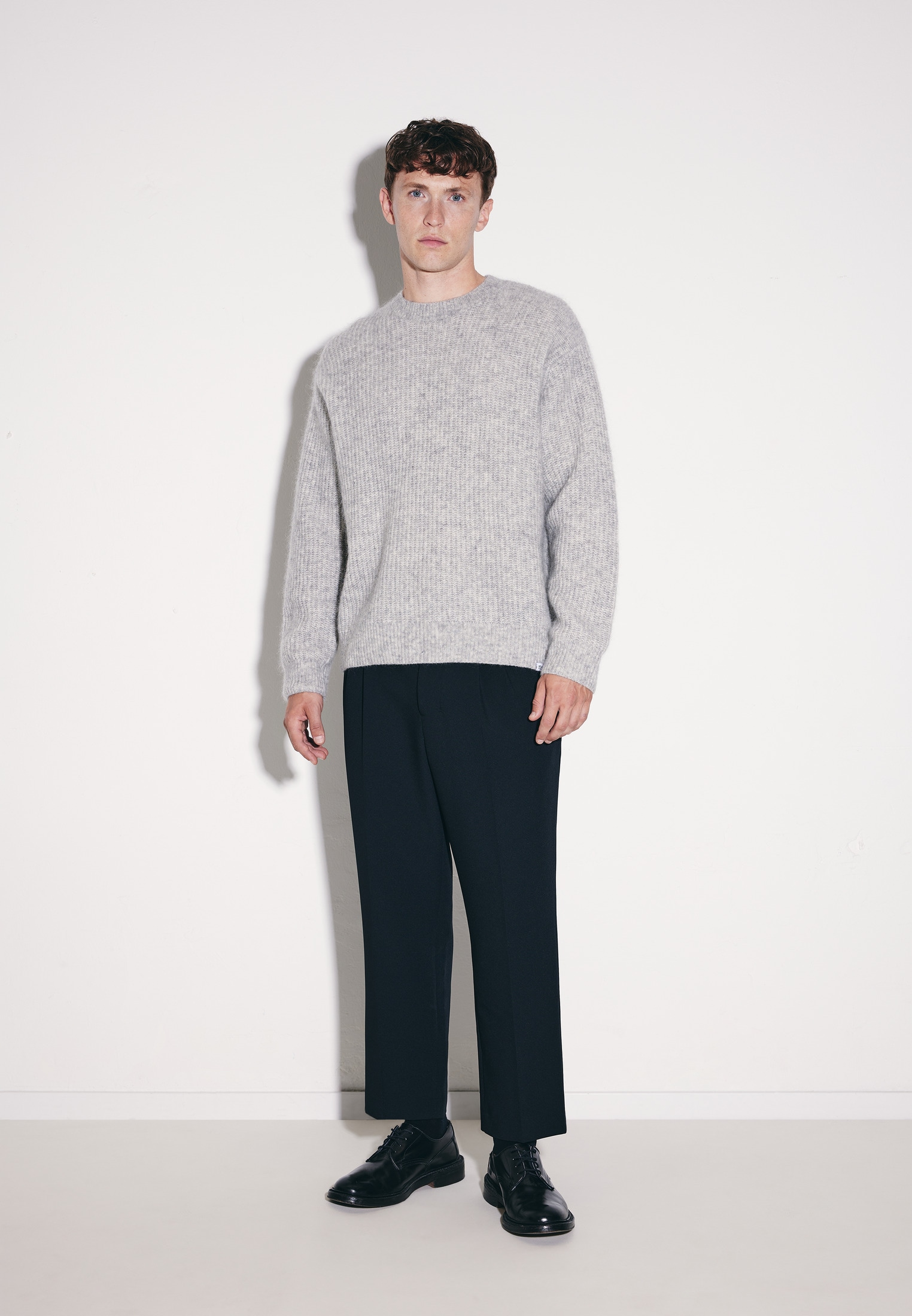 studio seidensticker Strickpullover 1/1 Rundhals Einfarbig meliert