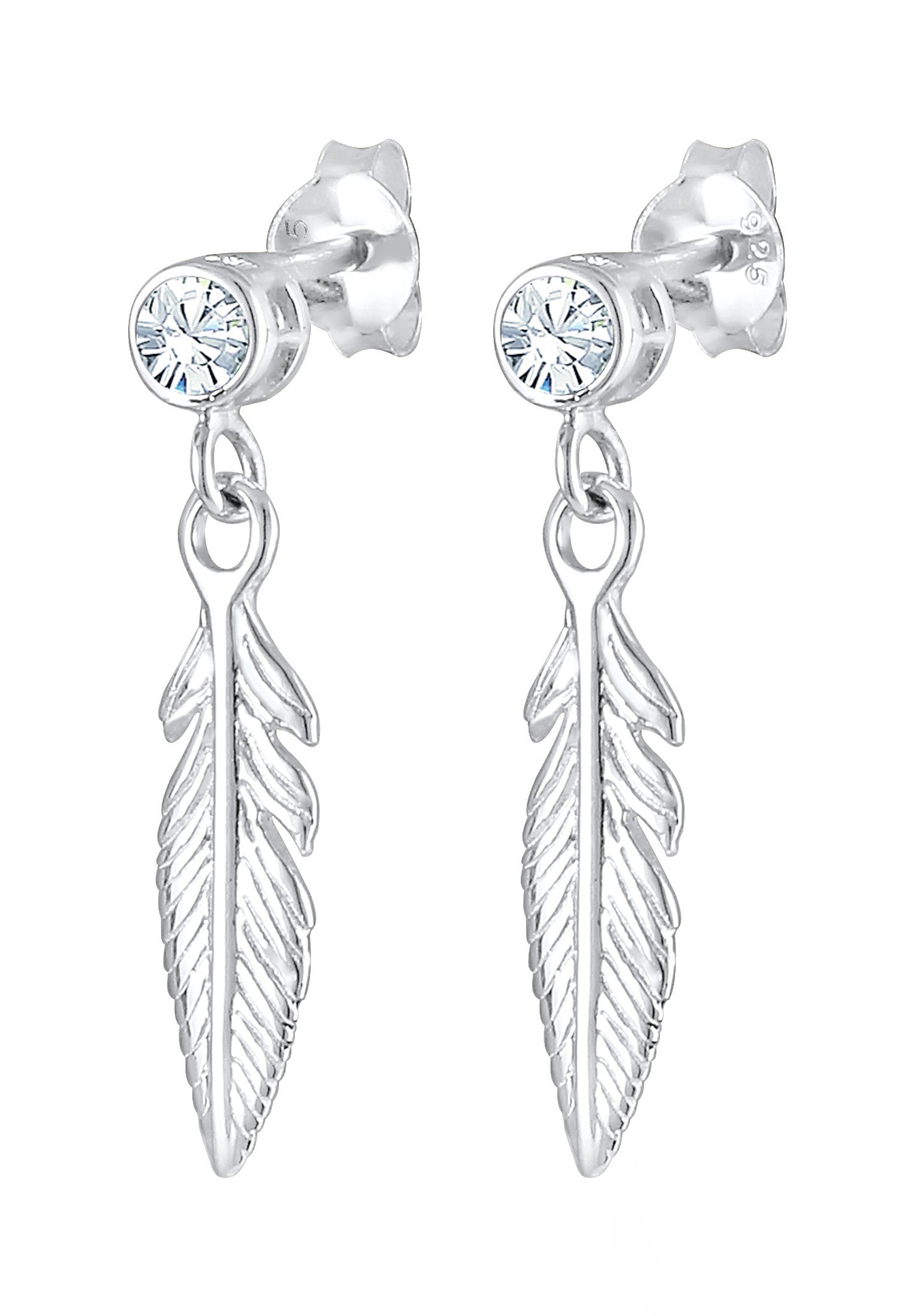 ELLI Feather Earrings 925 Silver White 2
