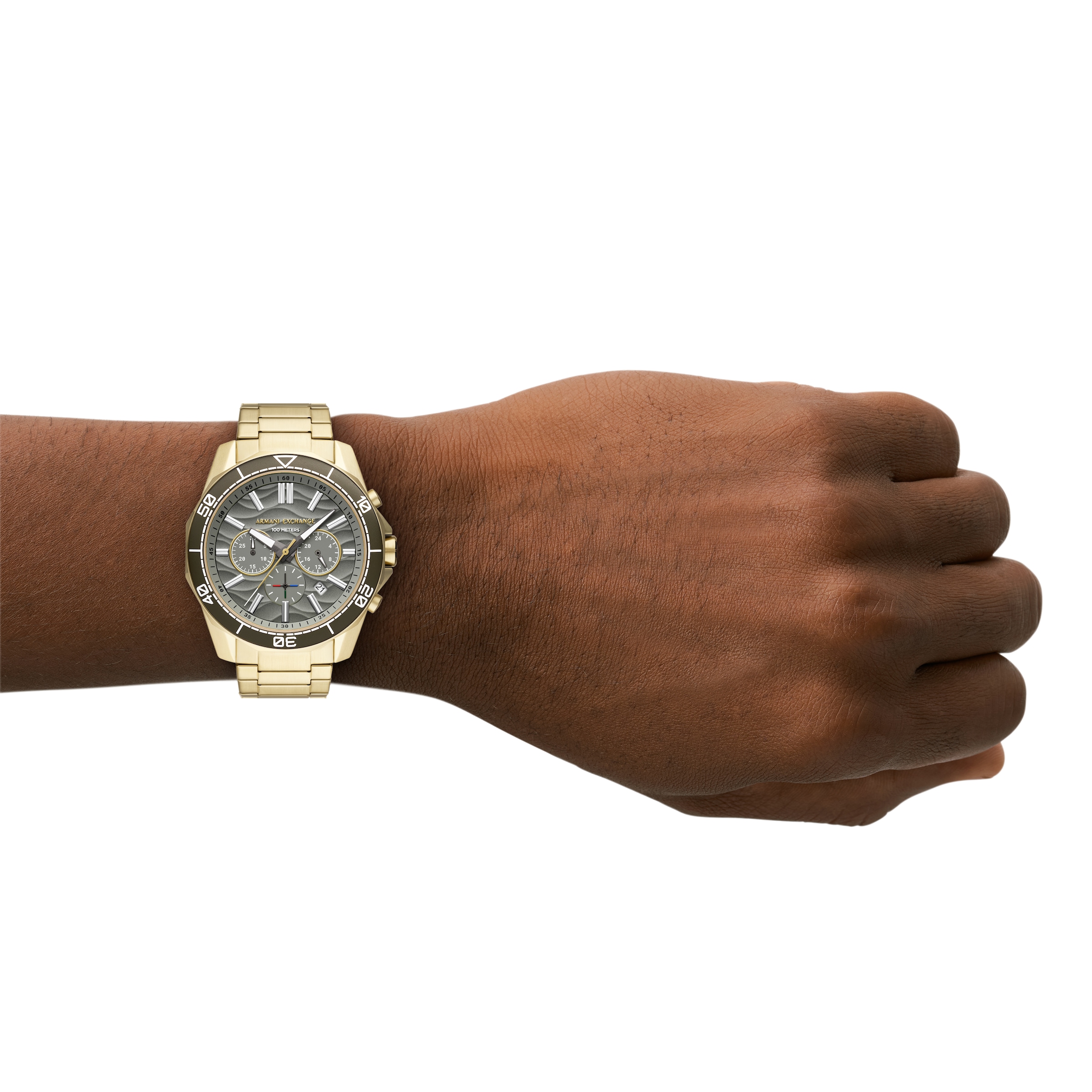 ARMANI EXCHANGE Chronograph Quarzuhr, Armbanduhr, Herrenuhr, Edelstahlarmband, analog, Tag