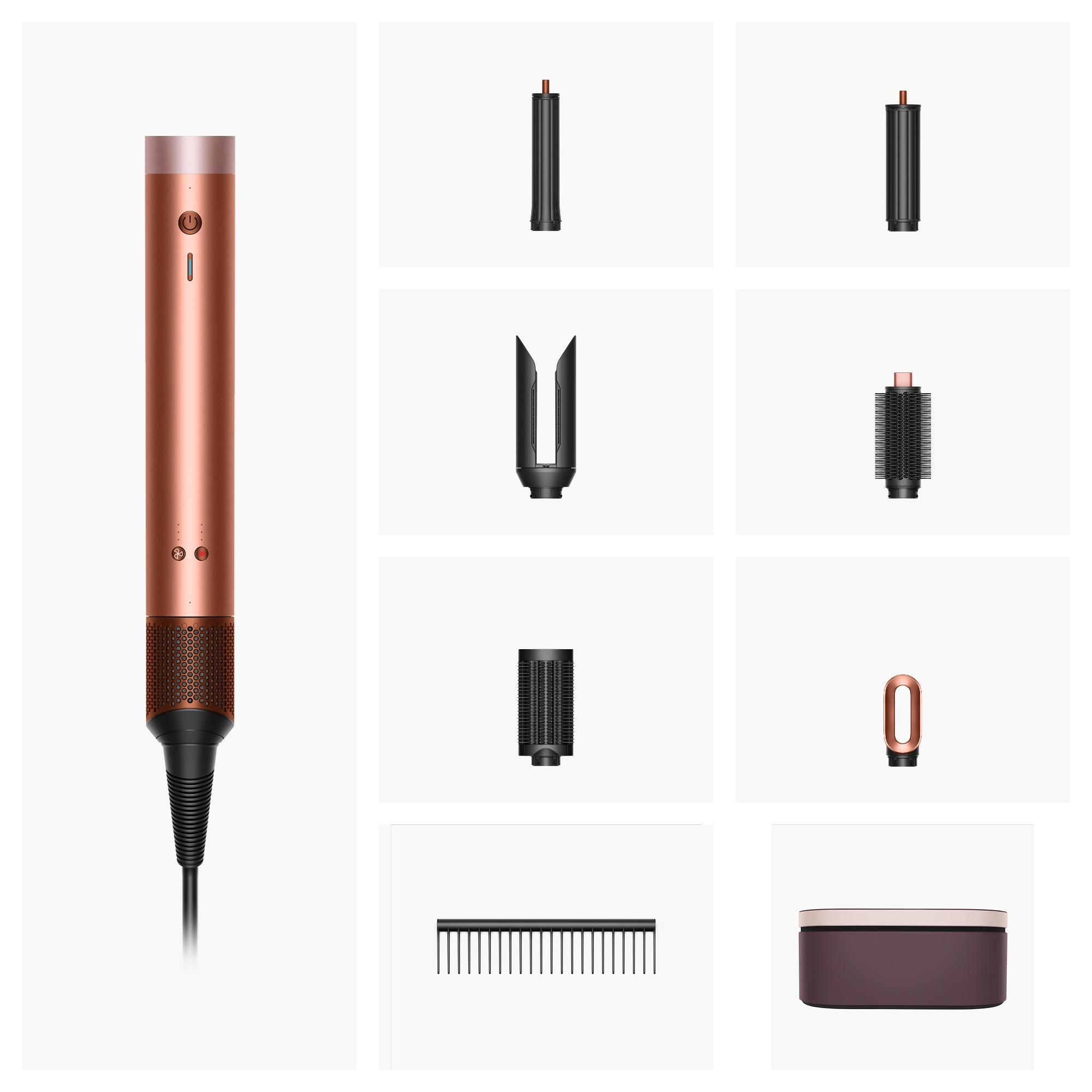 DYSON Multihaarstyler »Airwrap Co-anda2x™ Multi-Haarstyler & –trockner Straight + Wavy« 6 Aufsätze Limitierte Geschenkedition "Amber Silk" inkl. Entwirrkamm