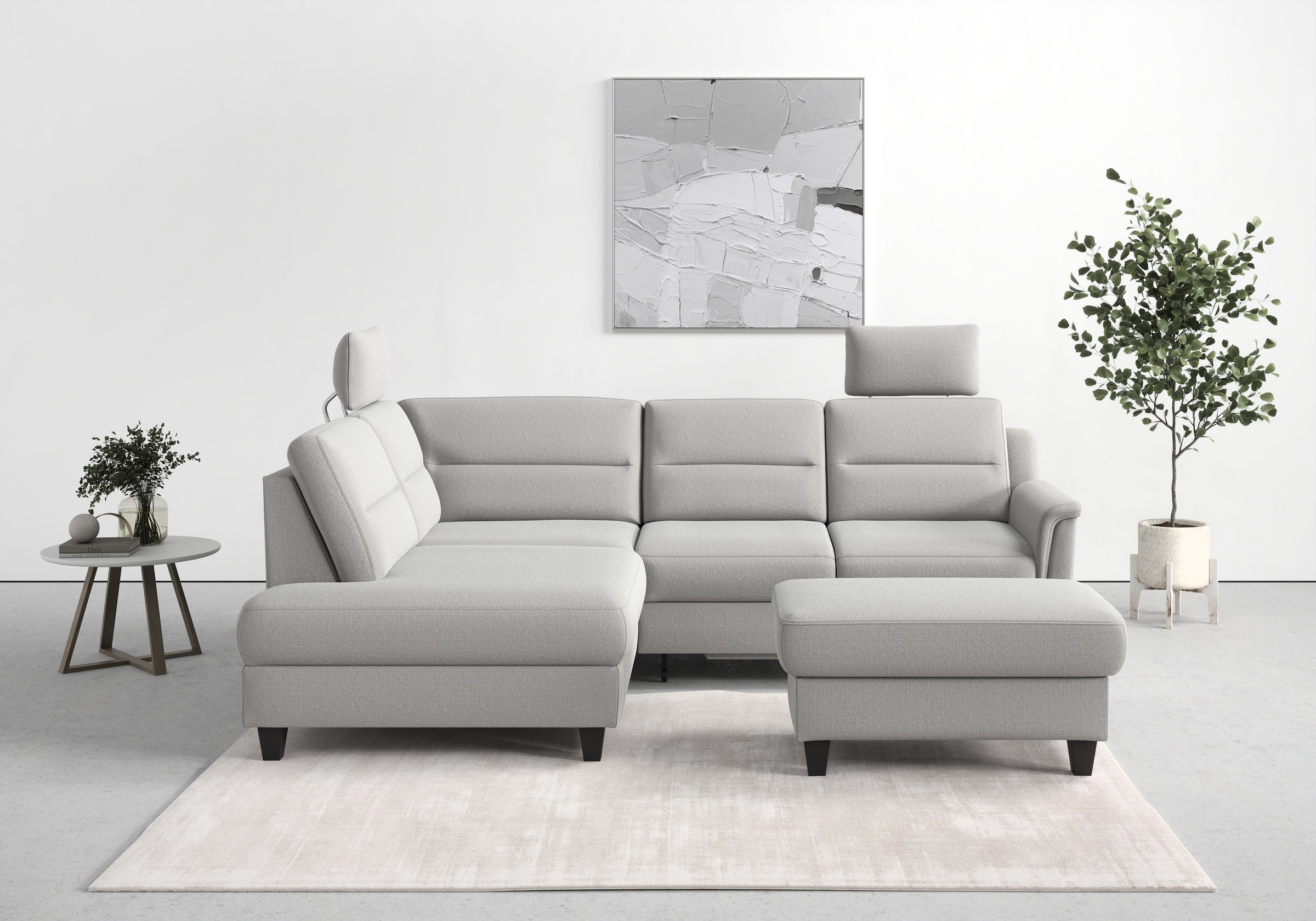 sit&more Ecksofa "Farö L-Form" inklusive Federkern, wahlweise mit Schlaffunktion und Bettkasten