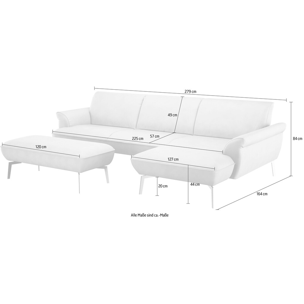 himolla Ecksofa »himolla 9900«, (mit Hocker)