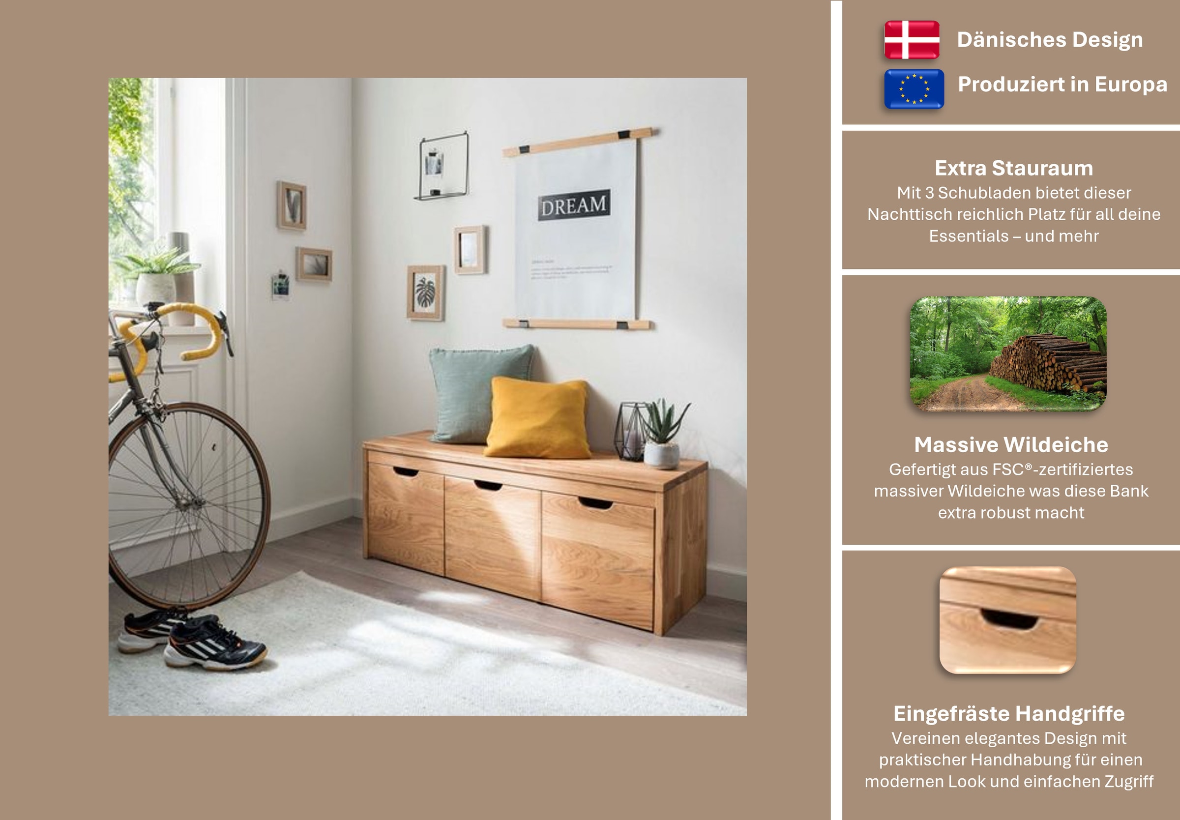 Home affaire Schuhbank "Dura Schuhbank incl. Schubladen funktionell und sta günstig online kaufen