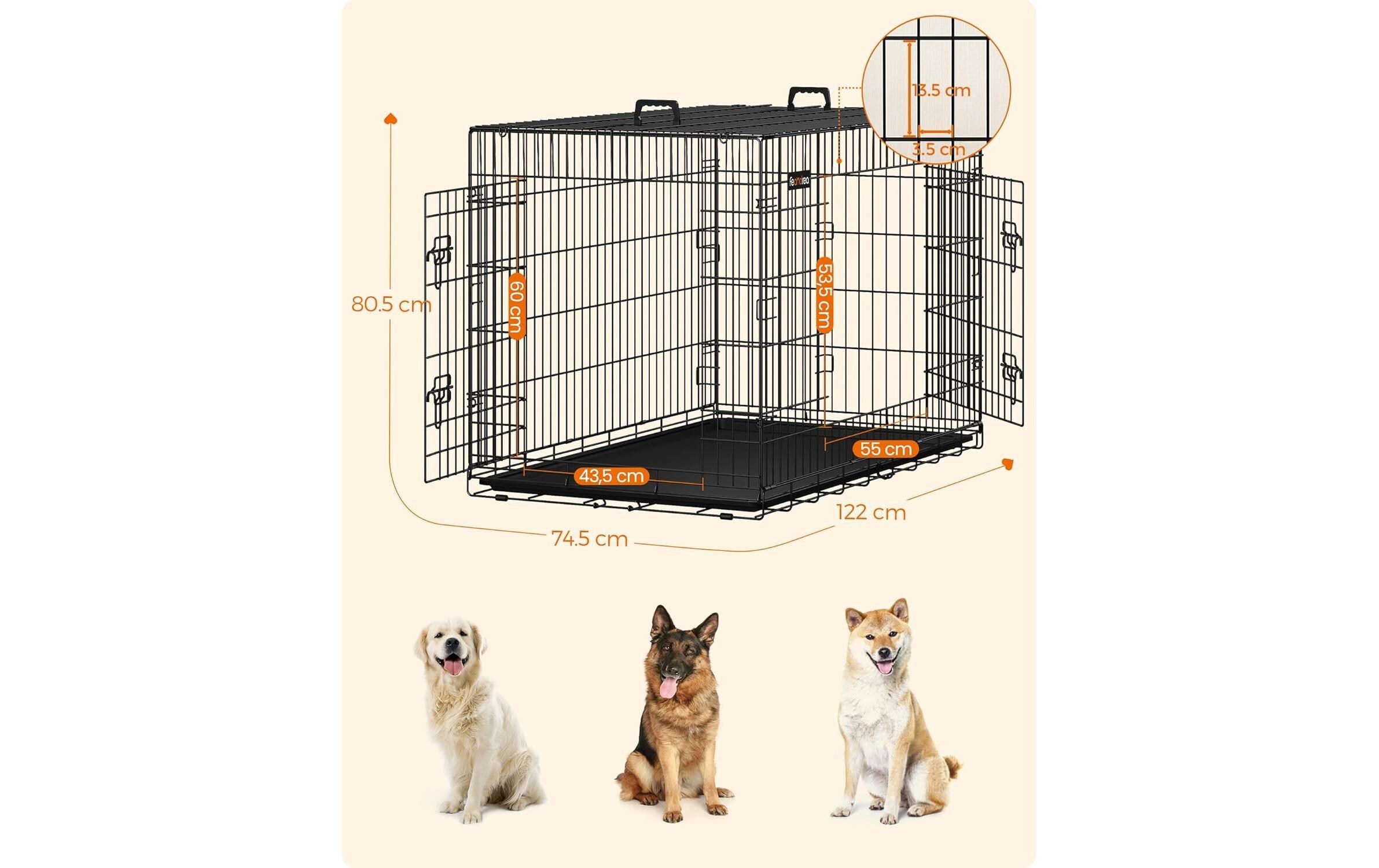 FEANDREA Tiertransportbox »für Hunde 122 x 74.5 x 80.5 cm«