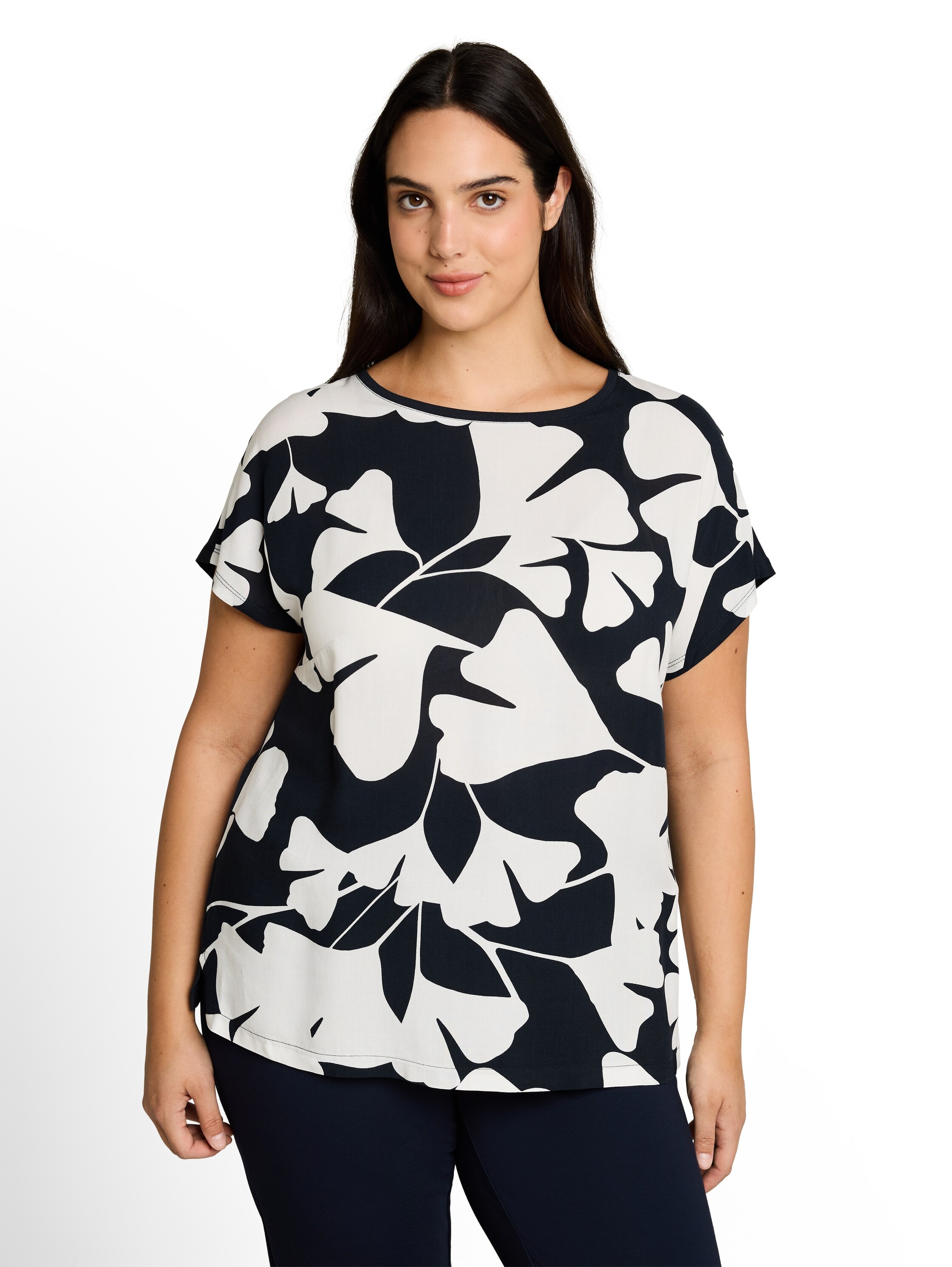 TOM TAILOR PLUS Kurzarmshirt Sommershirt mit grafischem Muster - Große Größ günstig online kaufen