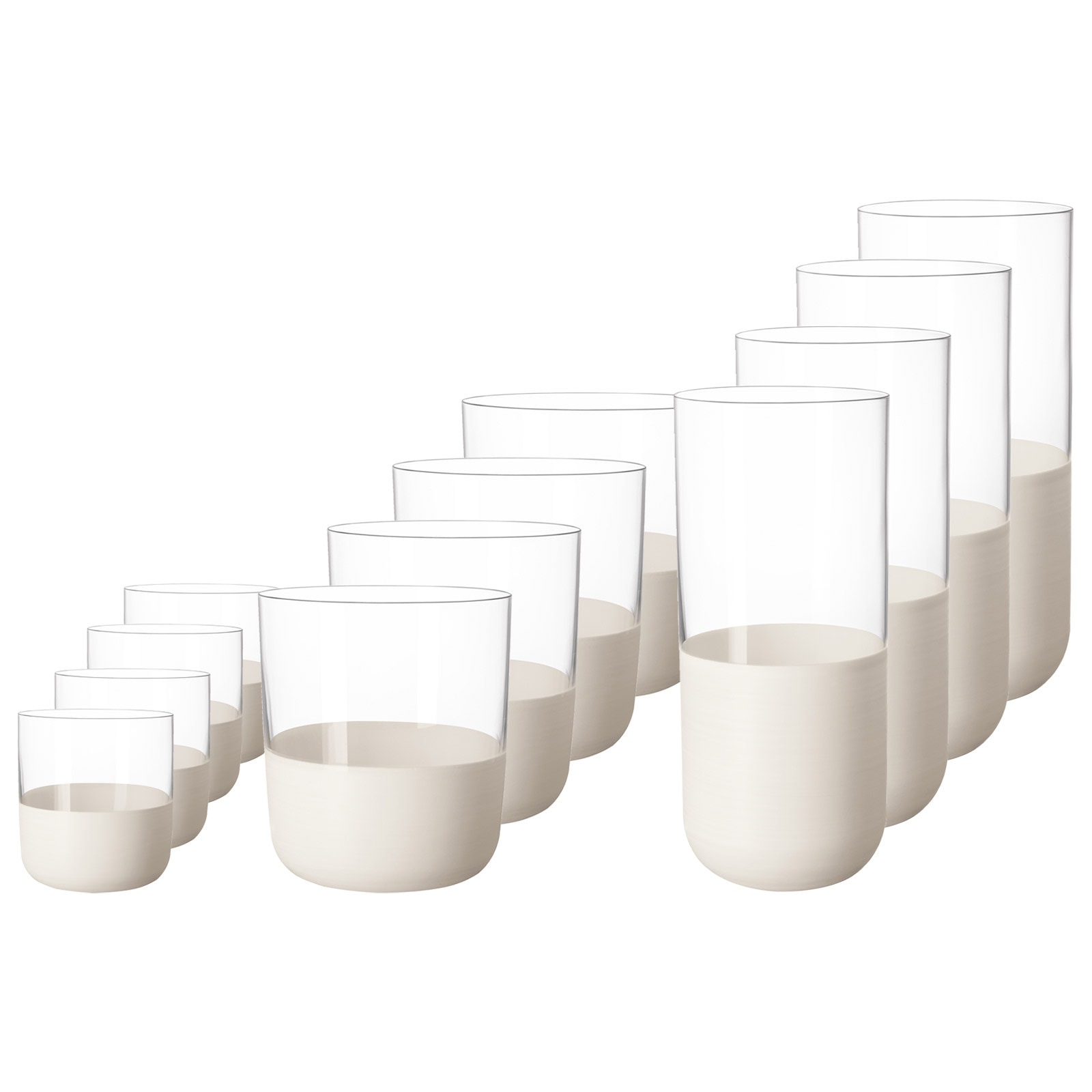 Villeroy & Boch Gläser-Set "Bargläser Manufacture Rock 12er Set Weiß-transparent" Handwäsche Wird Empfohlen
