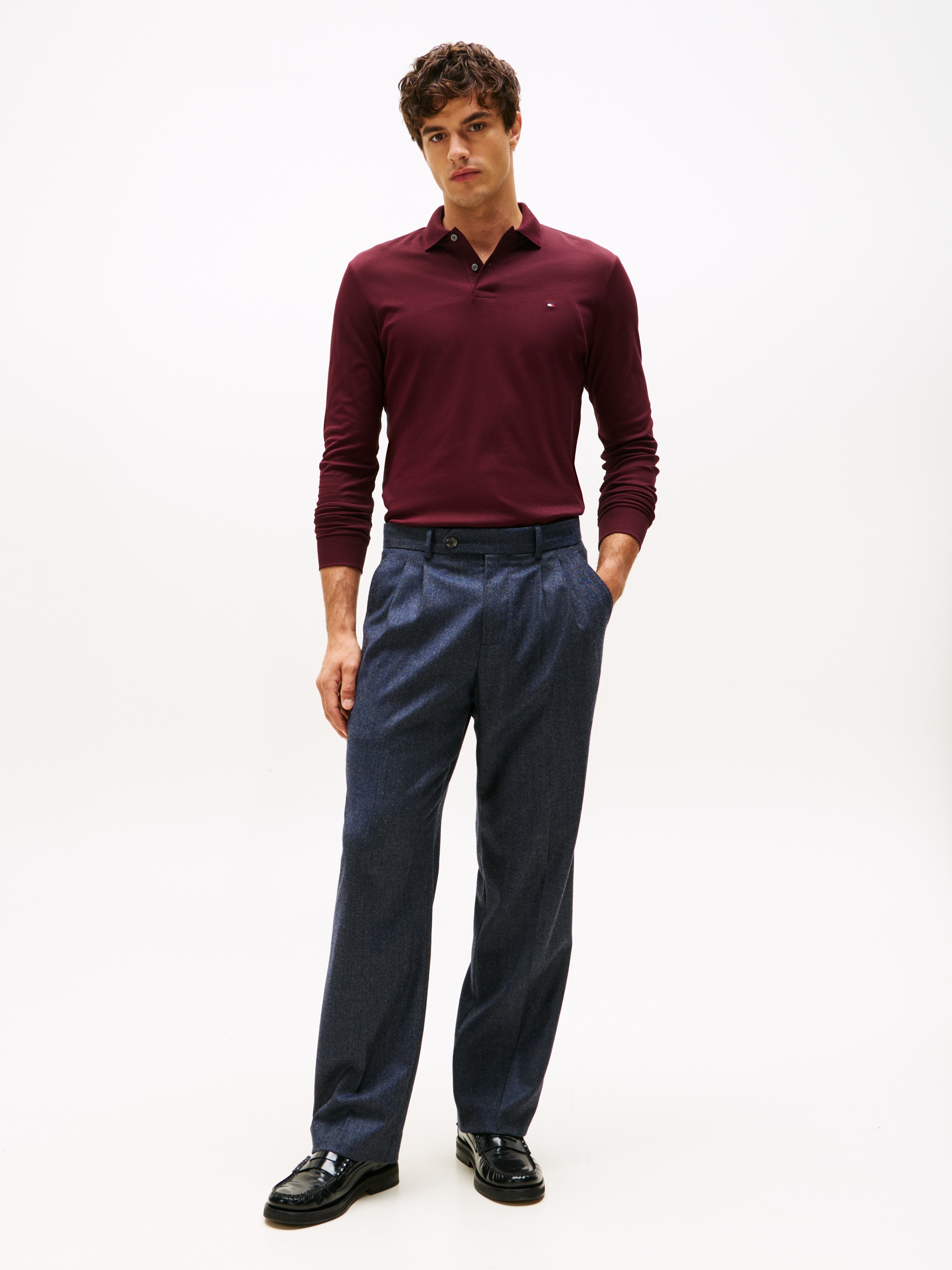 Thumbnail - Tommy Hilfiger Langarm-Poloshirt "L/S LIQUID COTTON REG POLO mit Jersey und Markenlabel" unifarben, casual, regular fit,...