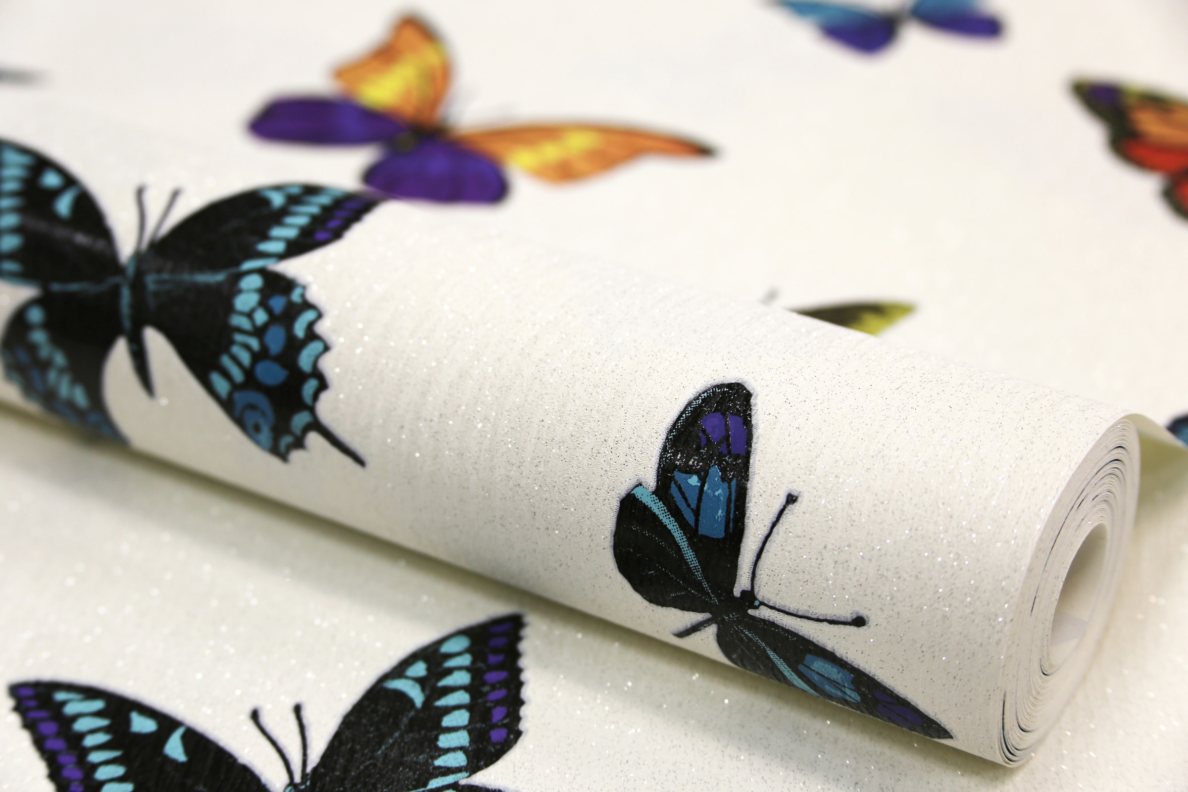 Boutique Vliestapete »Schmetterling Perle«, Mehrfarbig - 10m x 52cm