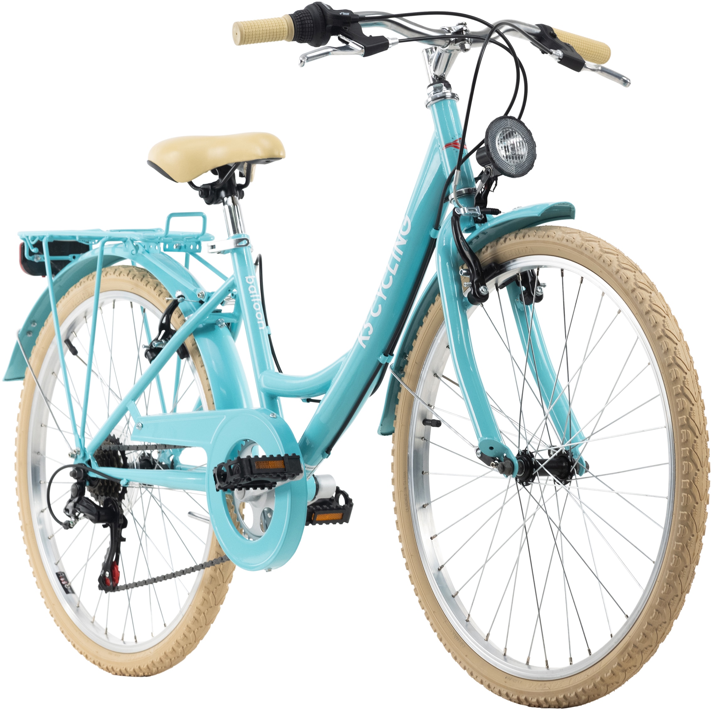 KS Cycling Jugendfahrrad »Balloon«, 6 Gang, Shimano, Tourney Schaltwerk, Kettenschaltung, für Damen, Kettenschaltung