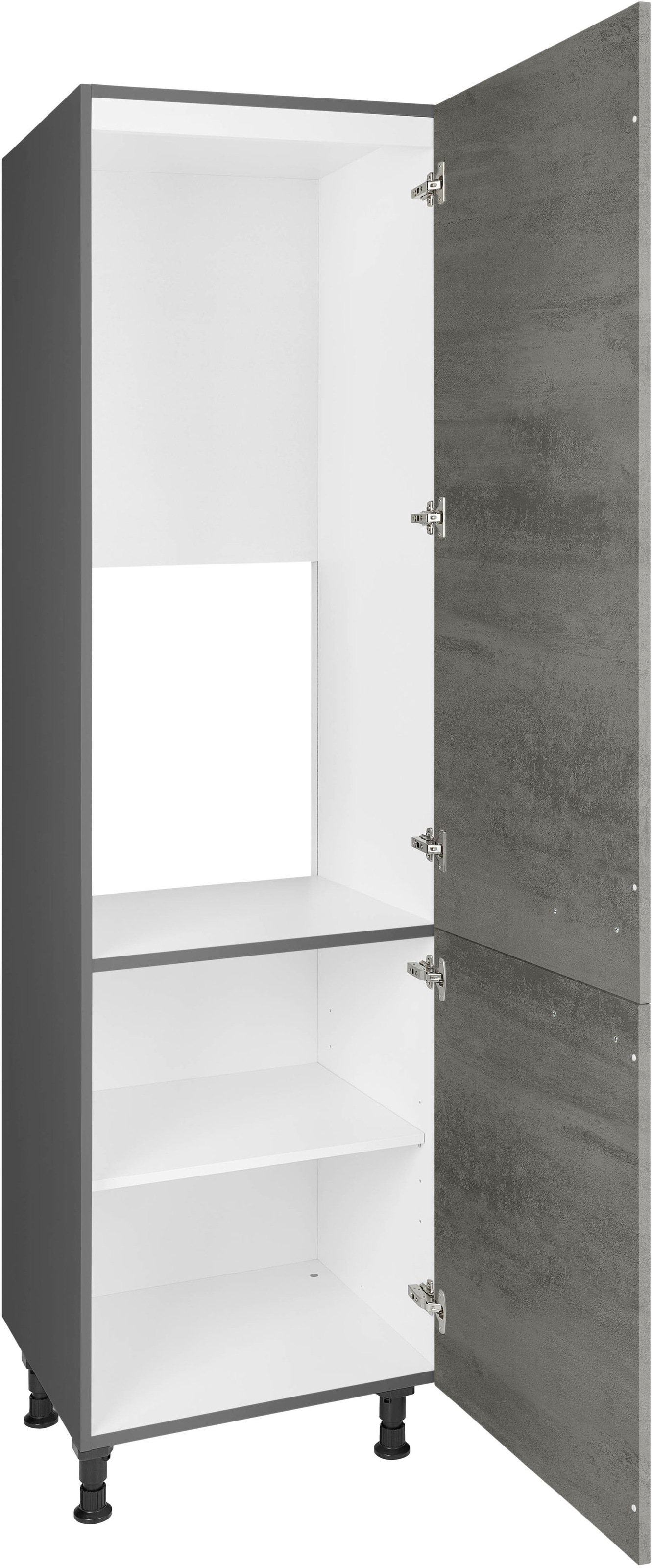 nobilia® Kühlumbauschrank »"Riva", mit zwei Türen und zusätzlichem Einlegeboden,« vormontiert, Ausrichtung wählbar, Breite/Höhe: 60/216,6 cm