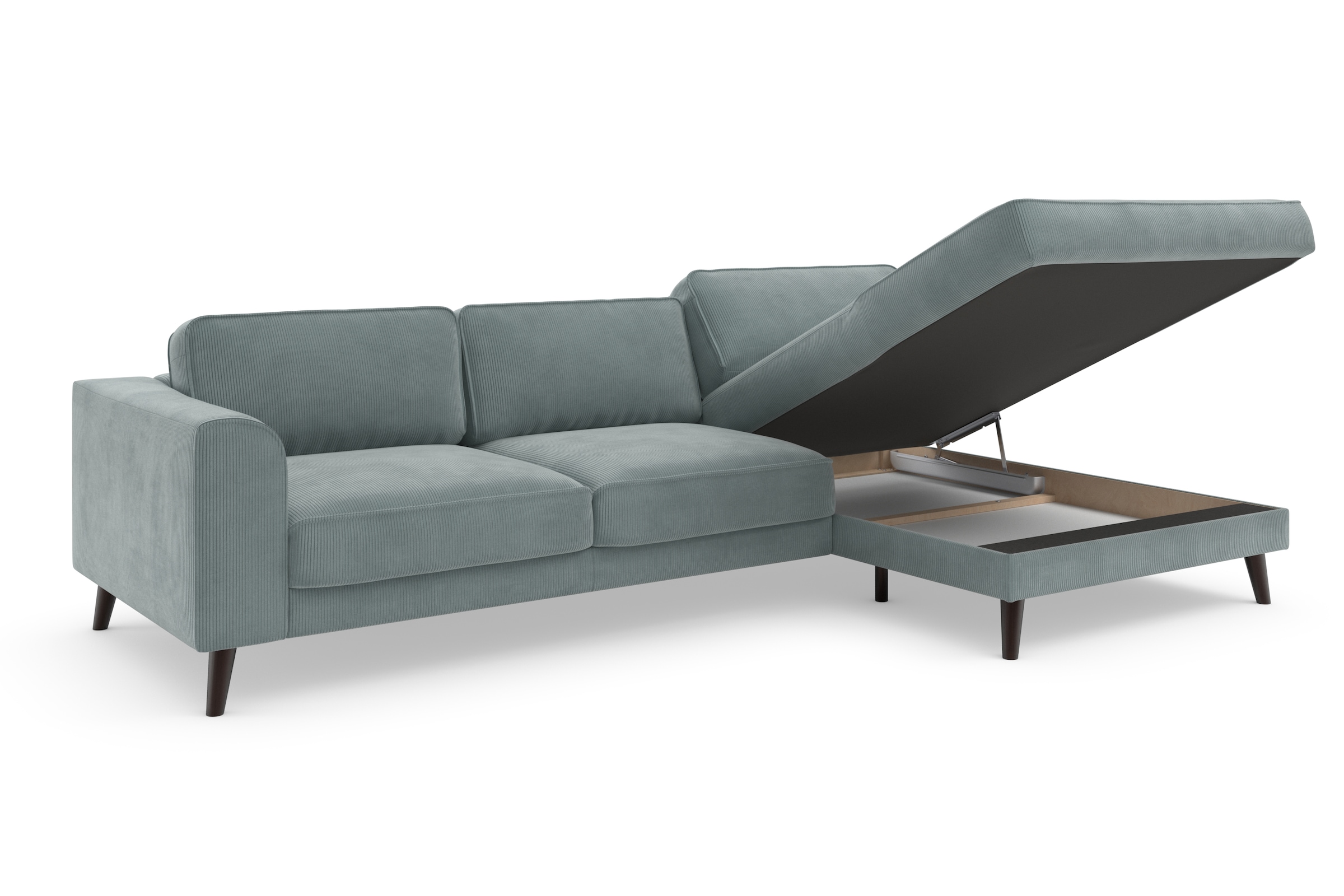 TRENDMANUFAKTUR Ecksofa »Lumber Jack, elegantes Designsofa, zeitlos modern, hoher Sitzkomfort«, wahlweise mit Bettfunktion u. Bettkasten, L-Form