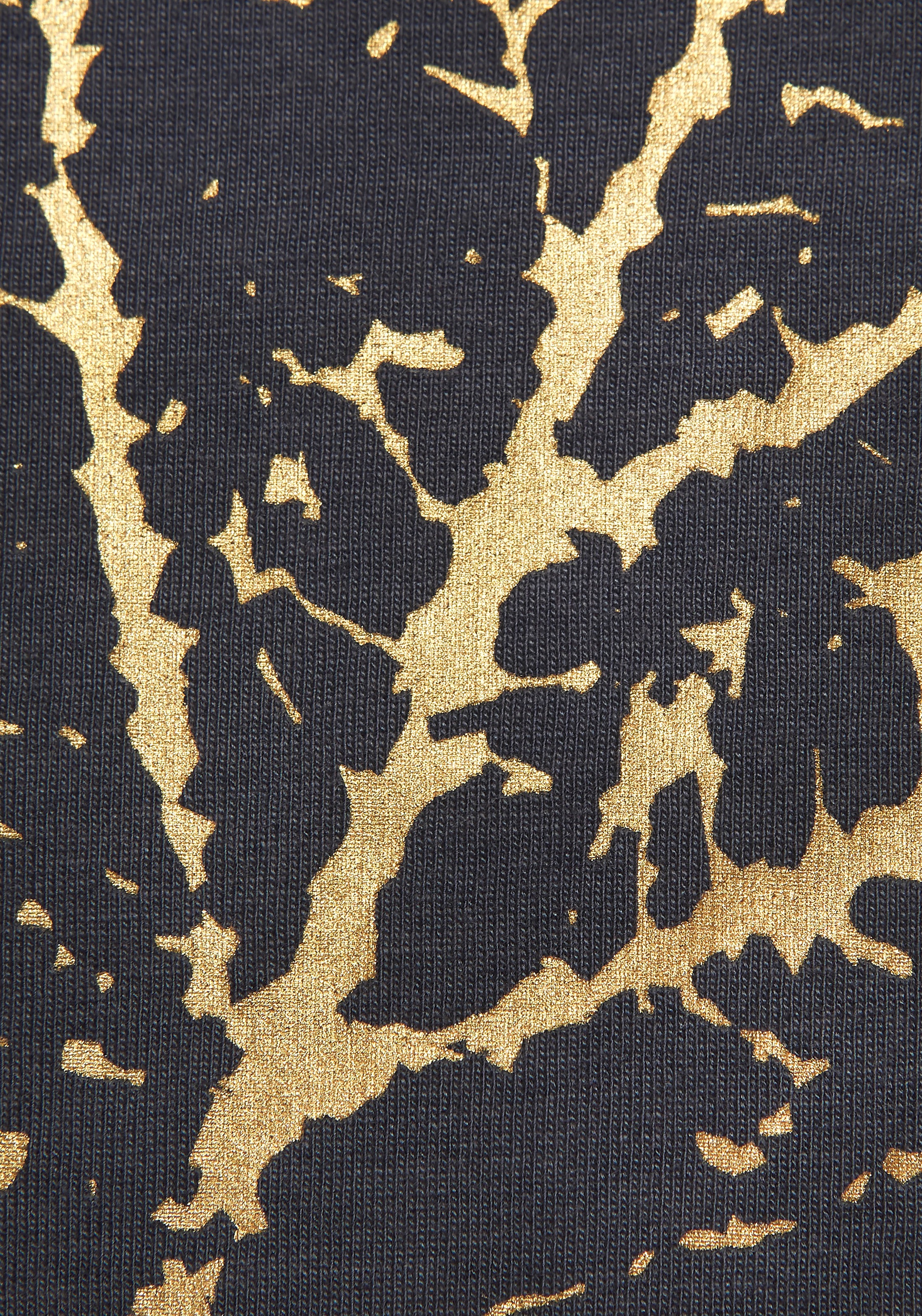 LASCANA Pyjamaoberteil, mit Folienprint