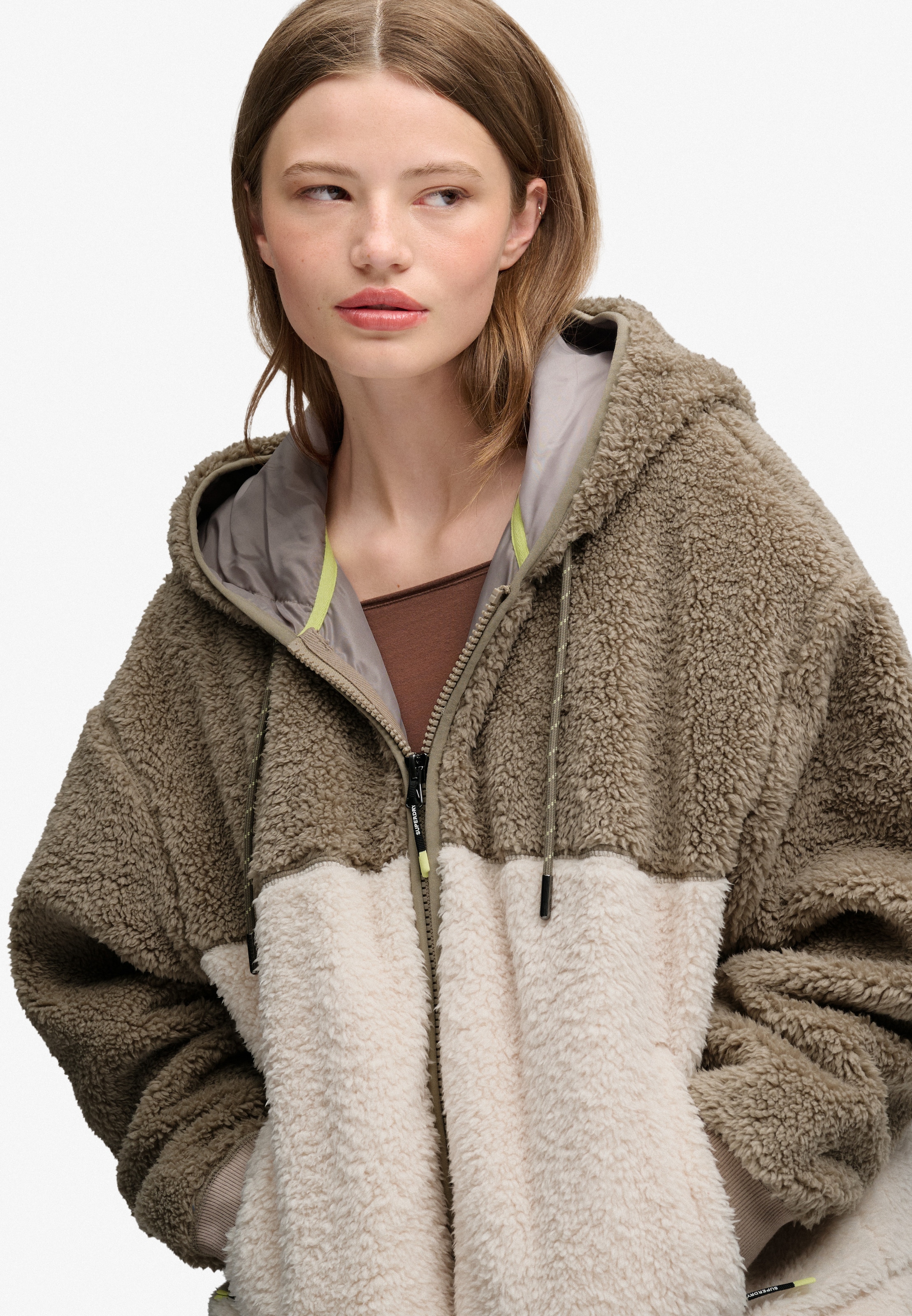 Superdry Kapuzensweatjacke »SUPER SOFT ZIPHOOD« Kunstfaser, oversize