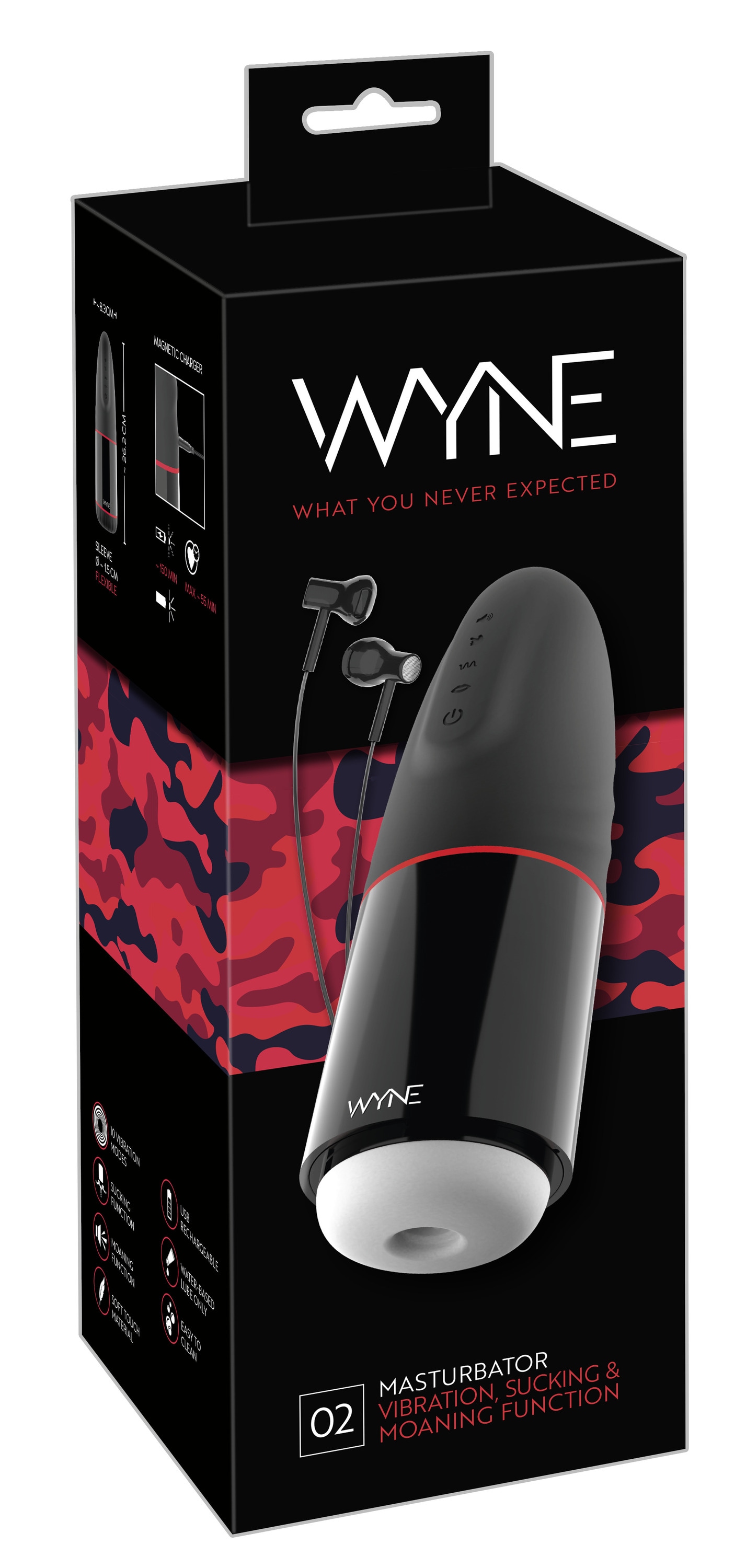 WYNE Masturbator »Masturbator mit Vibration und Heizfunktion WYNE 02«