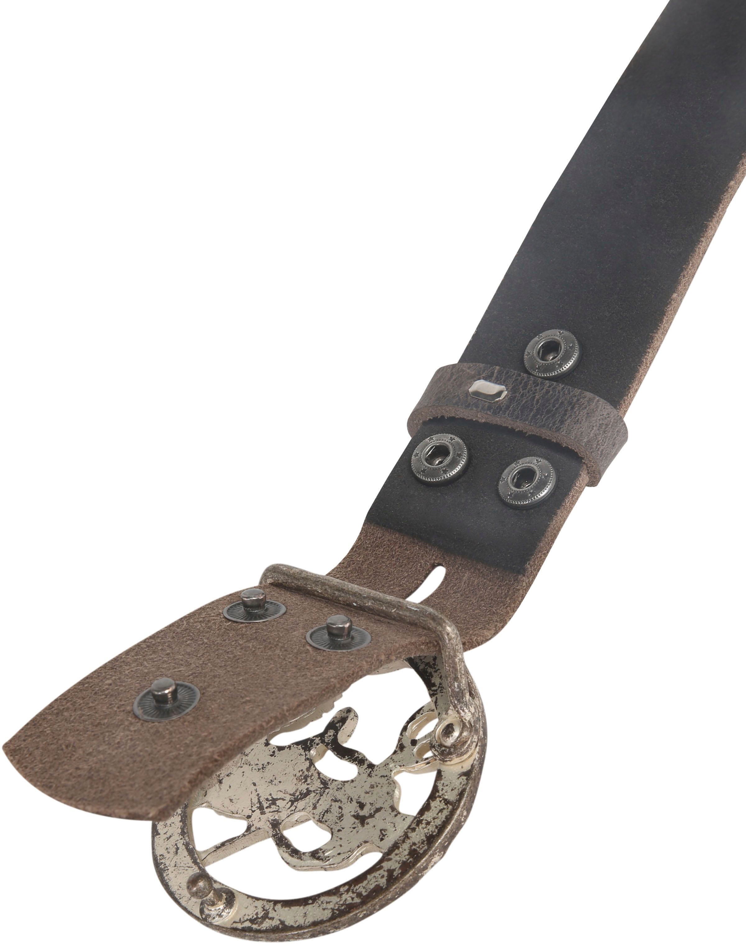 Thumbnail - Rettungsring Gürtel Ledergürtel mit Neptun-Koppelschließe, Antik-Look