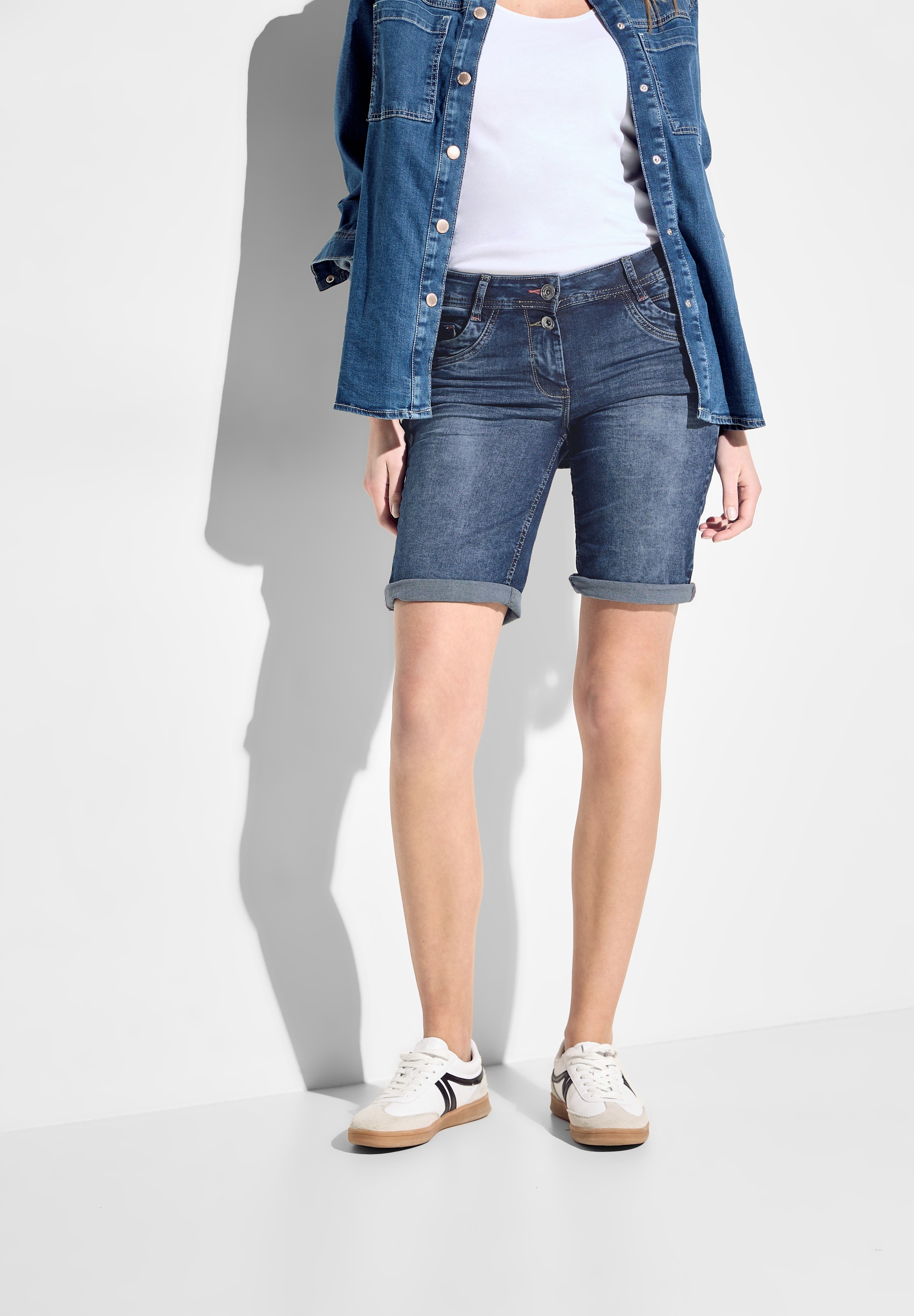 Cecil Gerade Jeans, softer Materialmix