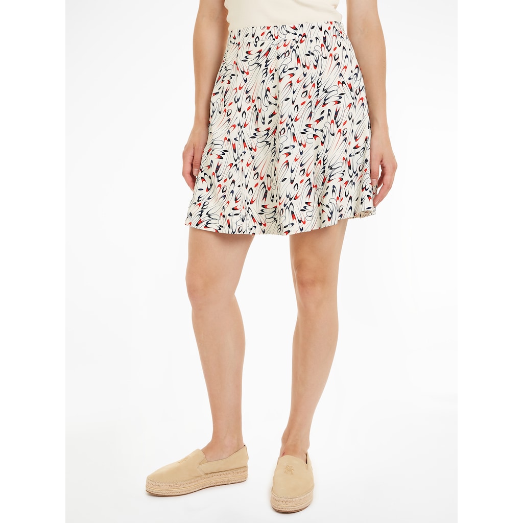 Tommy Hilfiger Minirock »SMALL RIBBON SHORT SKIRT«, Webrock mit Allover-Muster