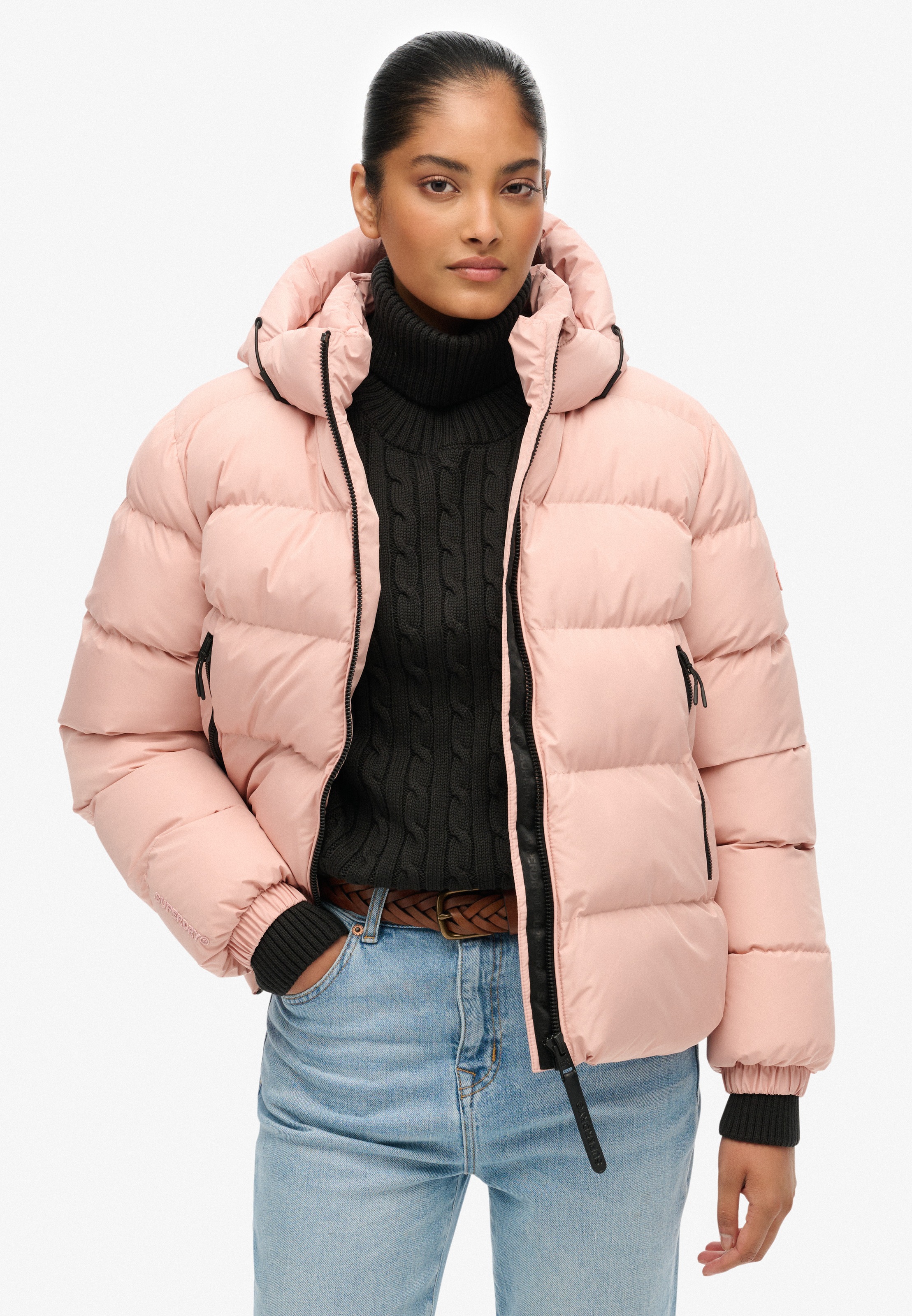 Superdry Steppjacke "HOODED SPORTS PUFFER JACKET" mit Kapuze günstig online kaufen