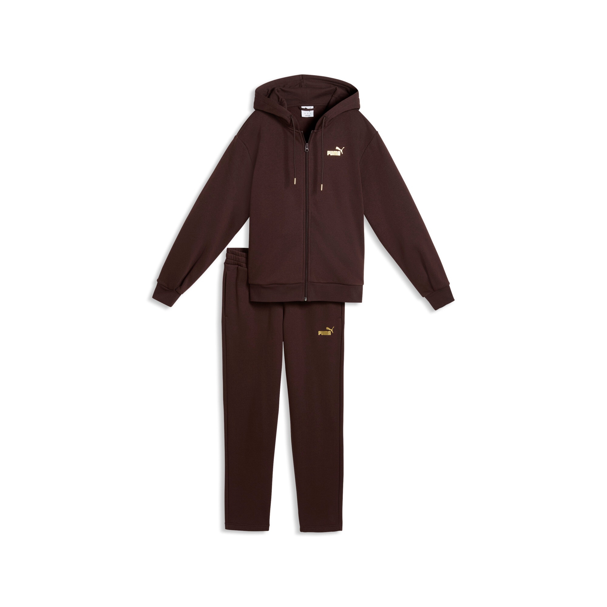 PUMA Trainingsanzug »METALLIC HOODED STANDARD SWEAT SUIT FL OP« 2 mit Kapuze, in weicher Fleece-Qualität