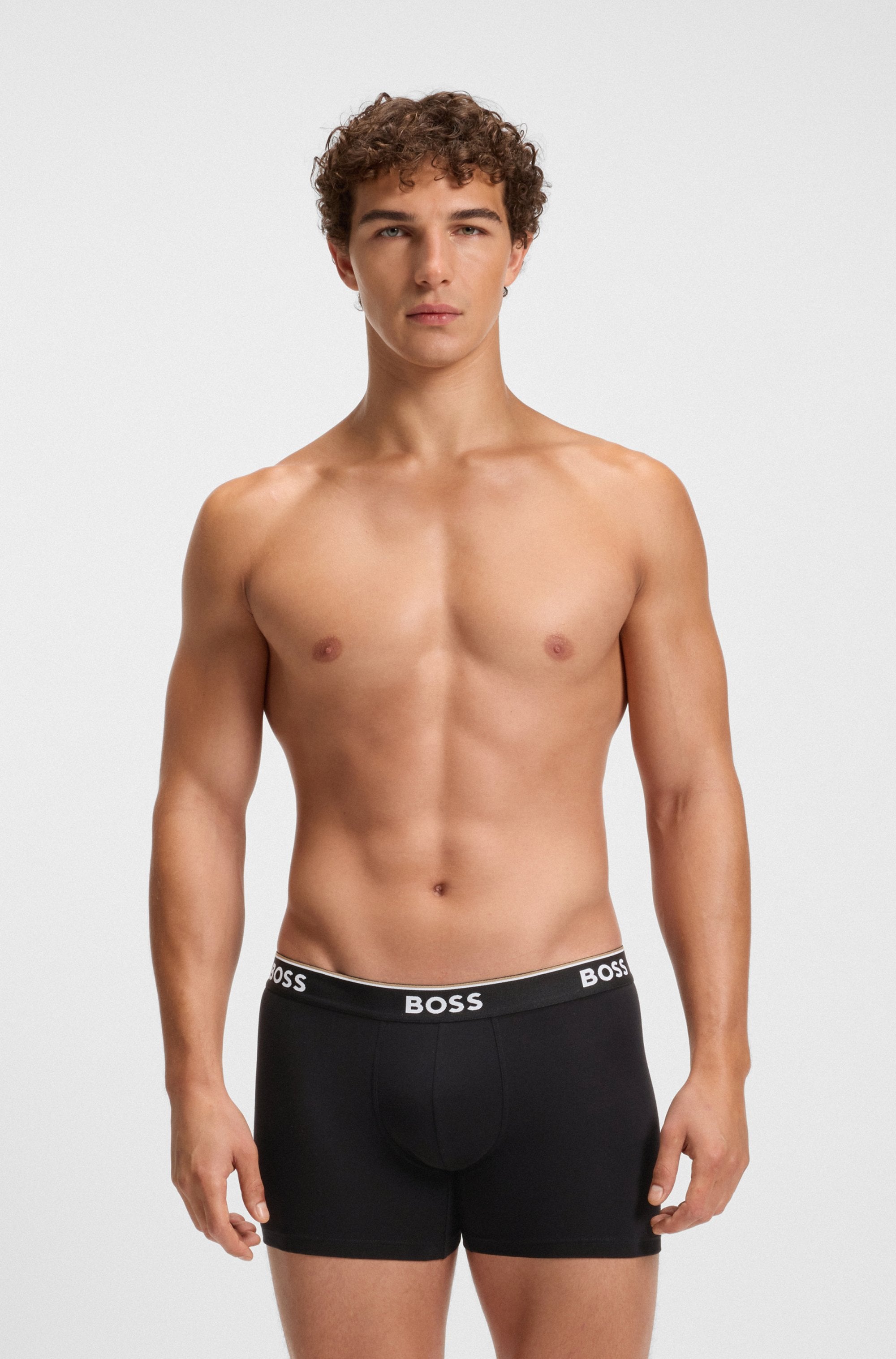 BOSS Langer Boxer »Brief 3 PACK«, mit farblich passendem Webbund