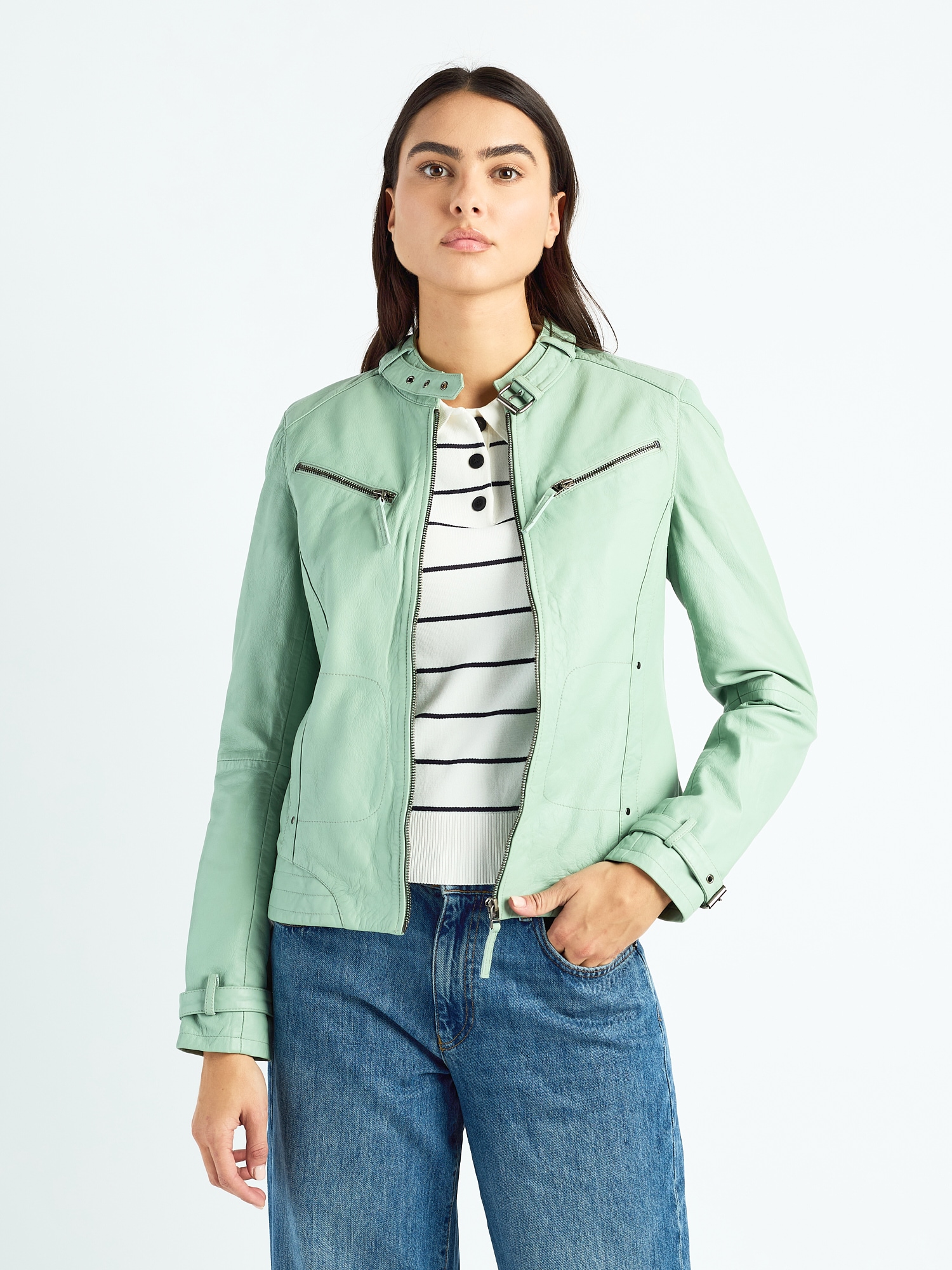 MAZE 31Ryana Leather Jacket Mint XL
