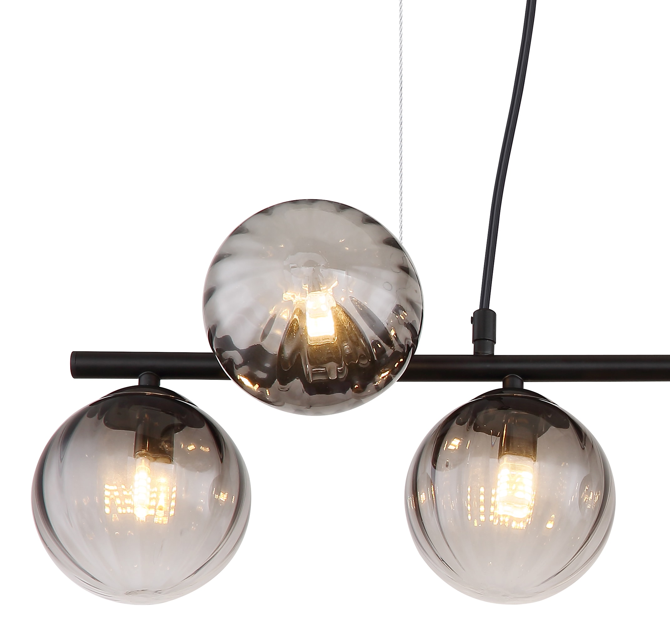GLOBO LIGHTING Hängeleuchte »DALLERTA«, Leuchtmittel G9 | ohne Leuchtmittel, Hängelampe/Pendelleuchte/Glas rauchfarben/Höhe kürzbar/Esstisch