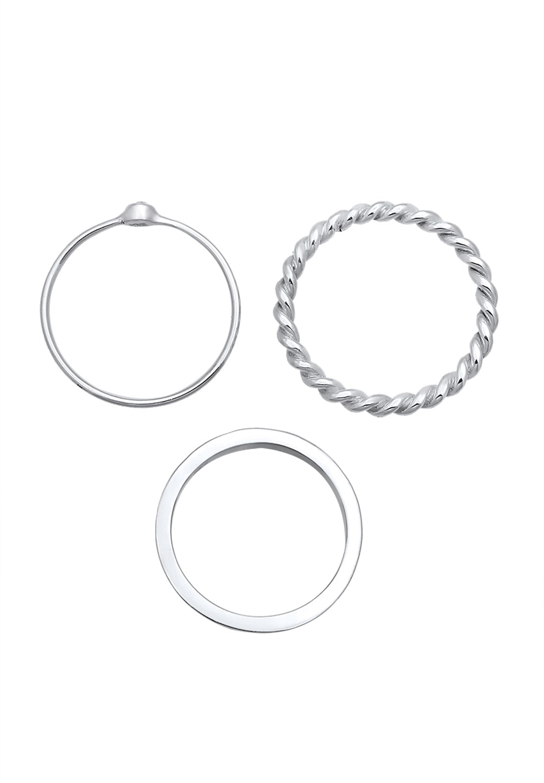 Elli Solitärring »Ring-Set mit Kristalle 925 Silber«