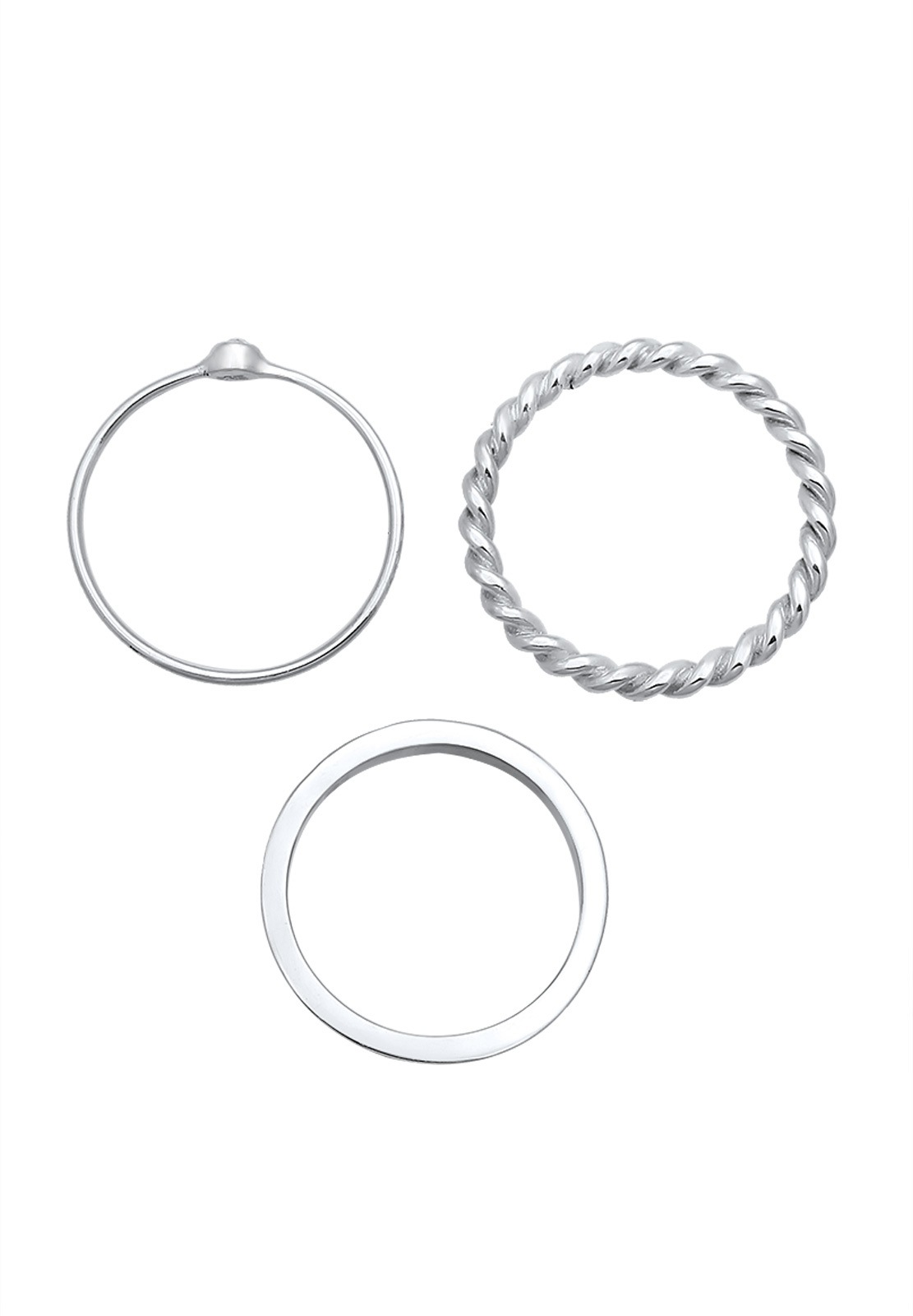 ELLI Solitaire Ring Set Silver 925 Size 54 2