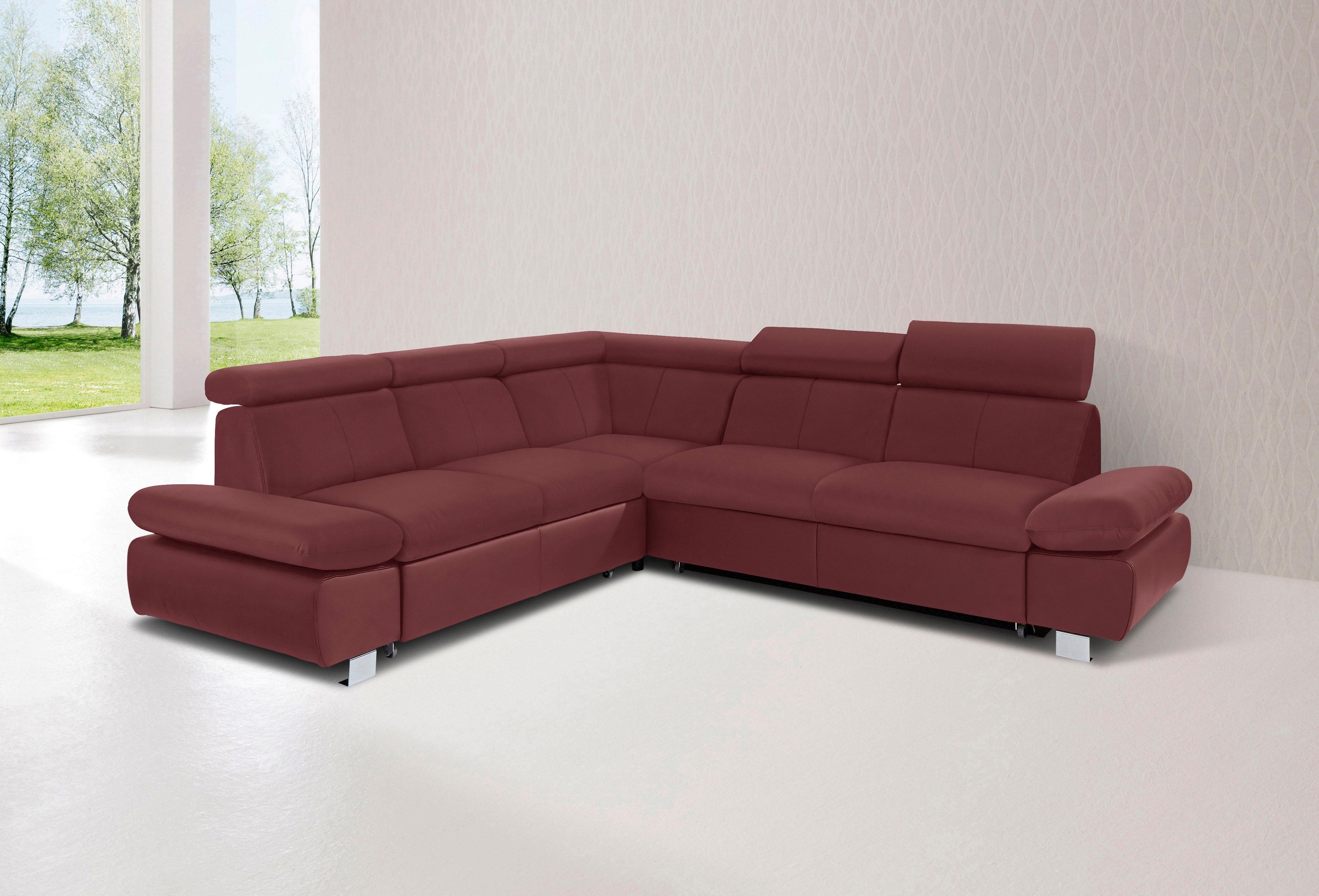 exxpo - sofa fashion Ecksofa "Happy, modern und bequem, L-Form", inkl. Kopf günstig online kaufen