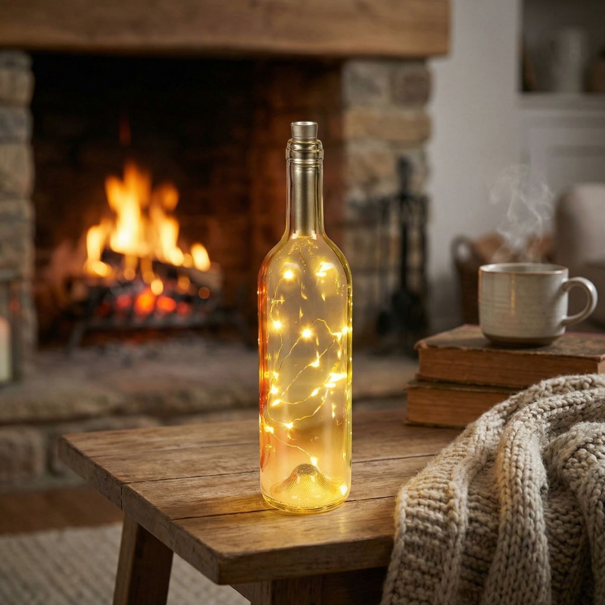 Ambiente Haus LED Außen-Tischleuchte »Glasflasche mit LED-Licht 31cm« 1 Stk. Warmweiß
