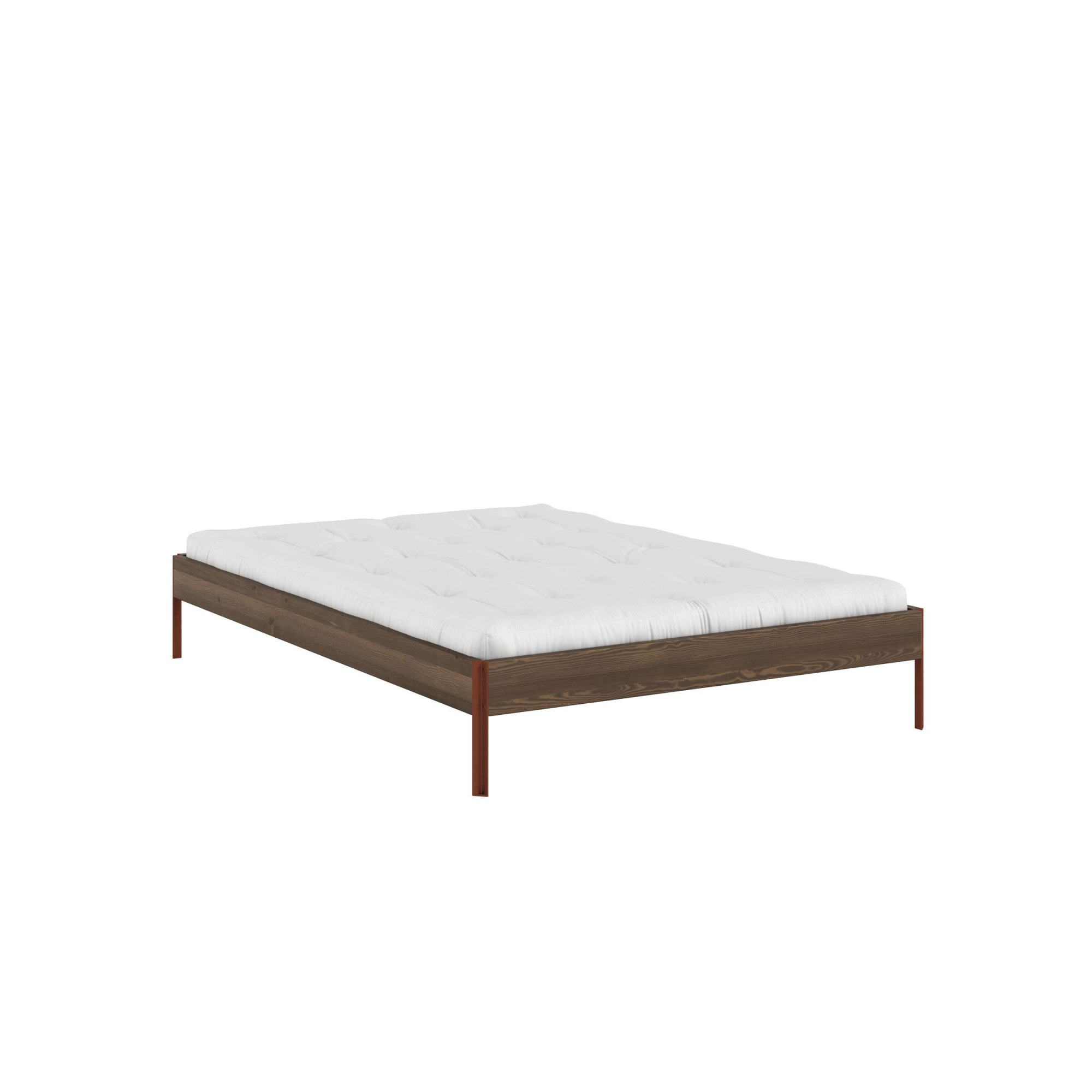 Bettgestell KARUP DESIGN, B:146cm H:34cm L:206cmcarob braun, terra rot, Betten, "CORE BED Bodenbett, Holzrahmen, Futonbett, Jugendbett, Holzbett",