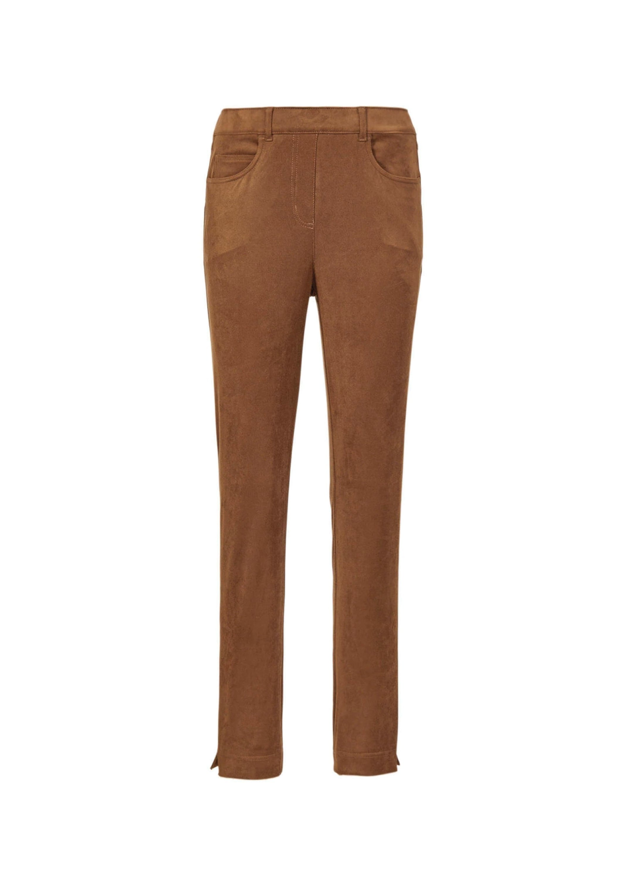 GOLDNER 2-in-1-Hose "Bi-elastische Hose in superweichem Veloursleder-Look" Sportiver 5-Pocket-Stil