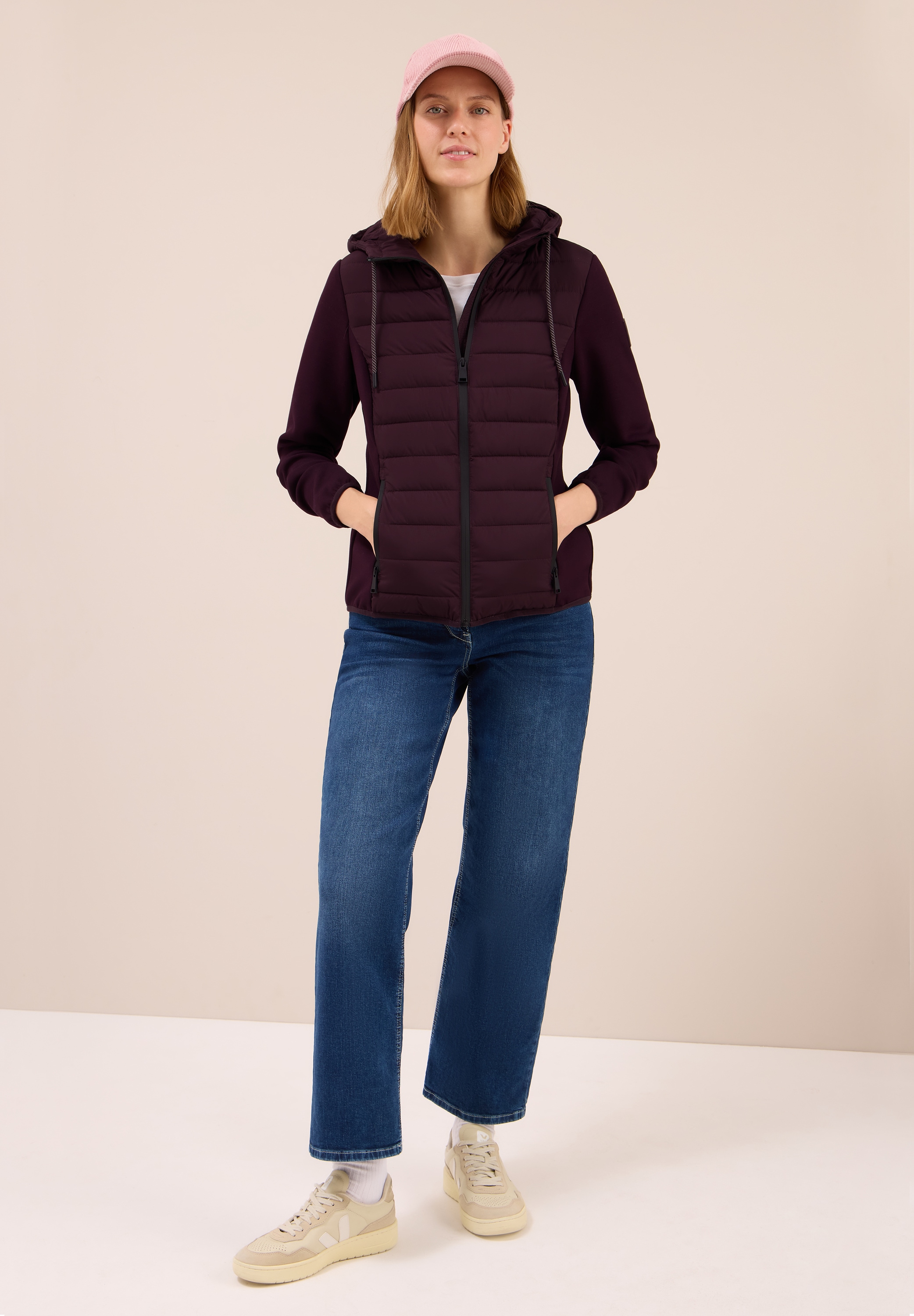 Cecil Steppjacke, mit Kapuze, aus softem Materialmix