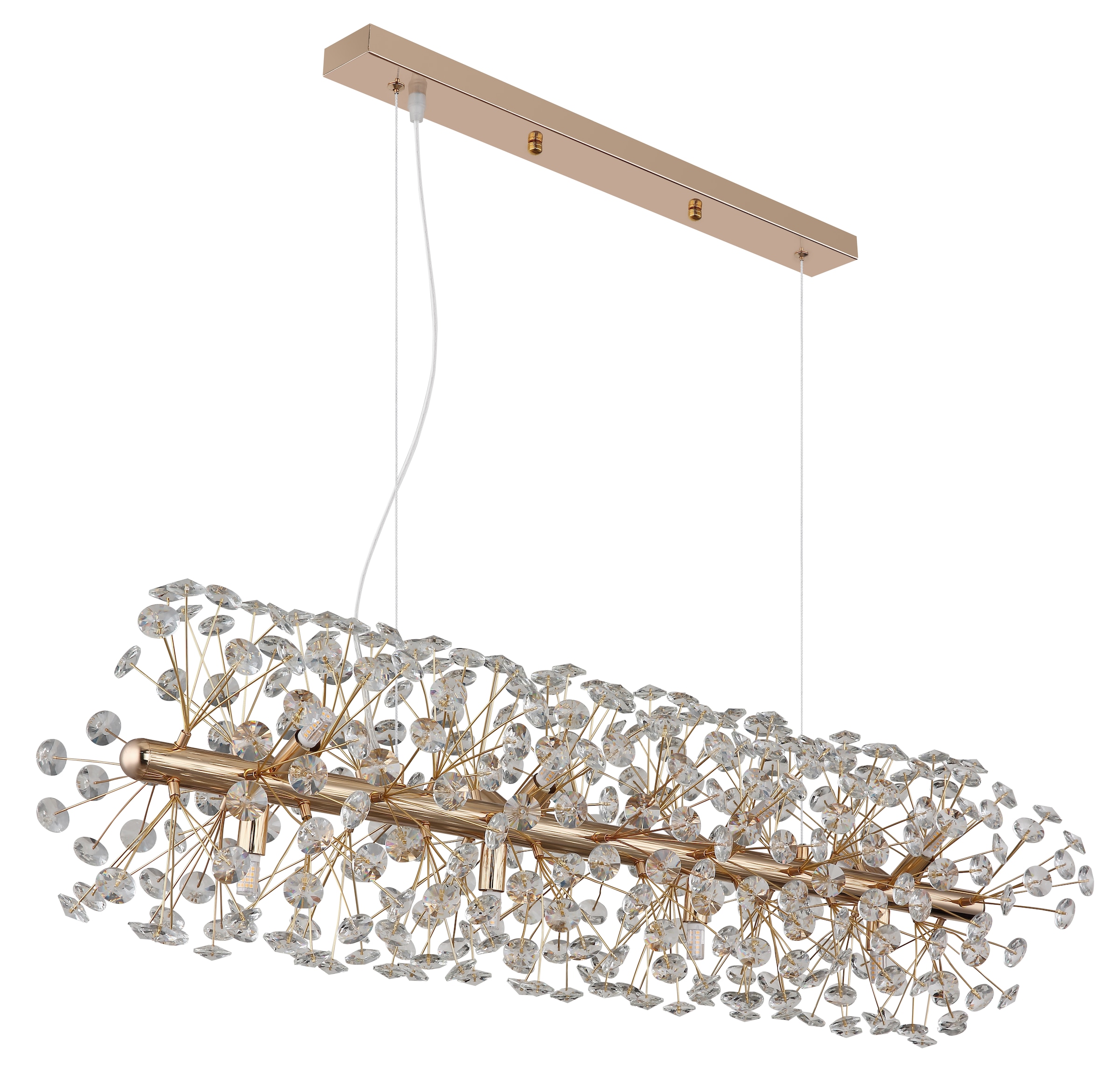 GLOBO LIGHTING Hängeleuchte »KATRINA« G9 1 Stk. Warmweiß Goldfarbener Luster mit K9 Kristallen, 12x G9 LED