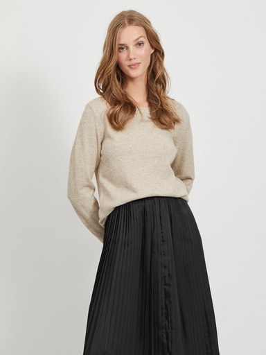 Vila Rundhalspullover "VIRIL O-NECK L/S KNIT TOP - NOOS"