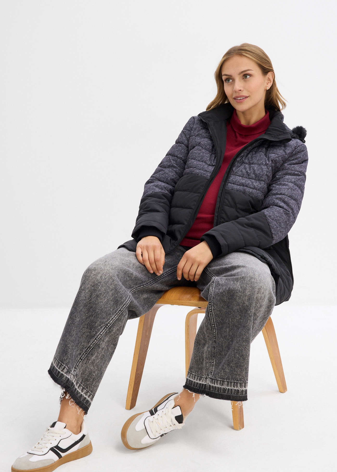 bonprix Umstandsmantel Wattierte 3-in-1 Umstandsjacke