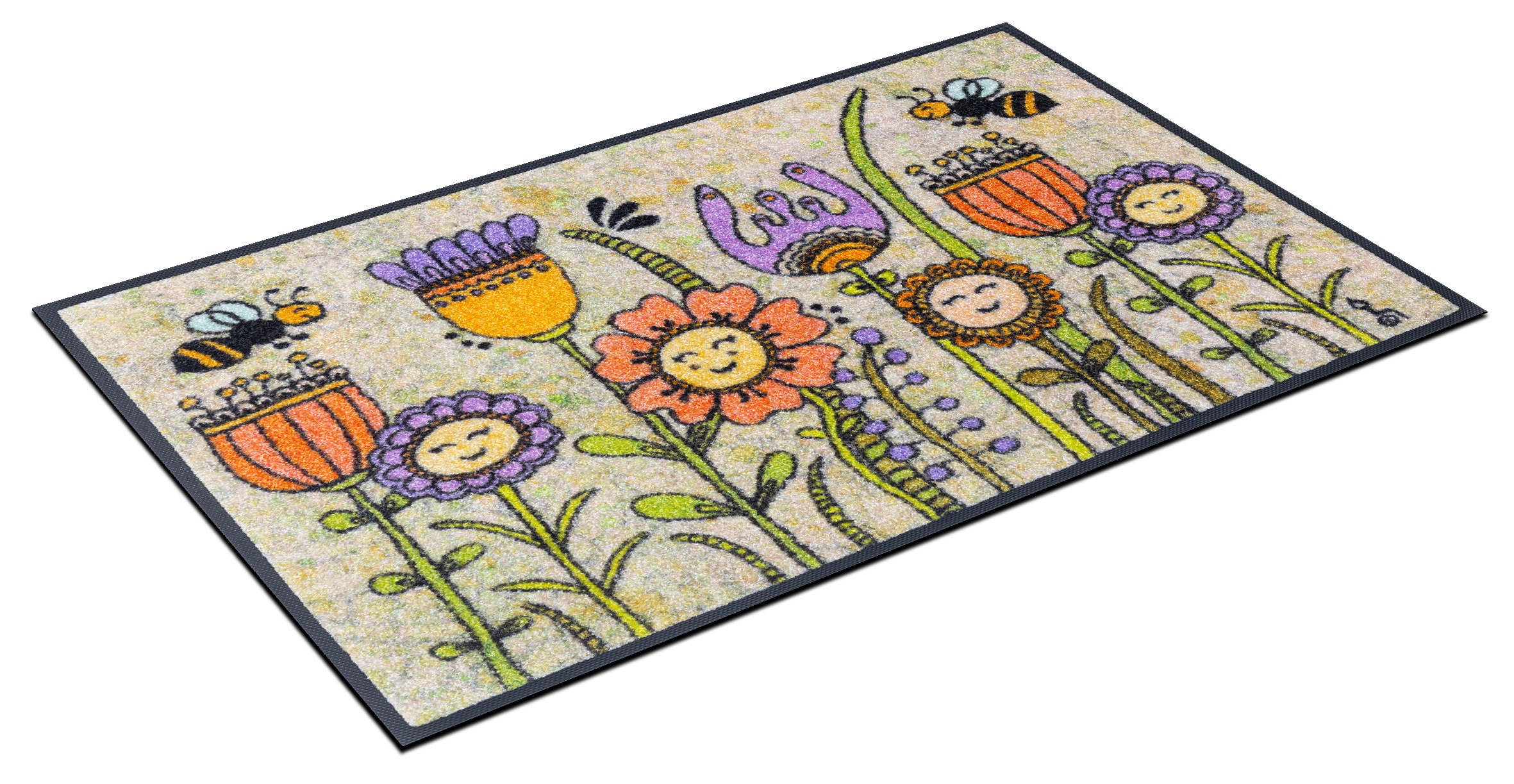 wash+dry by Kleen-Tex Fußmatte »Friendly Flowers«, rechteckig, 7 mm Höhe