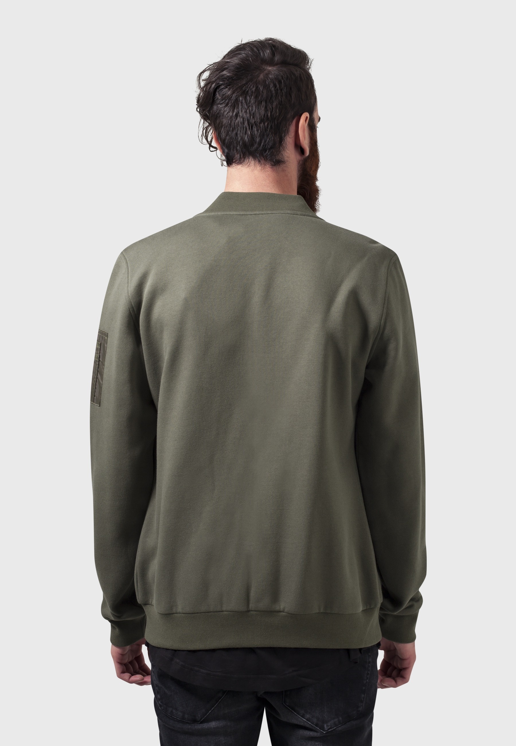 URBAN CLASSICS Anorak »Urban Classics Herren Sweat Bomber Jacket« 1 Stk. tlg. ohne Kapuze
